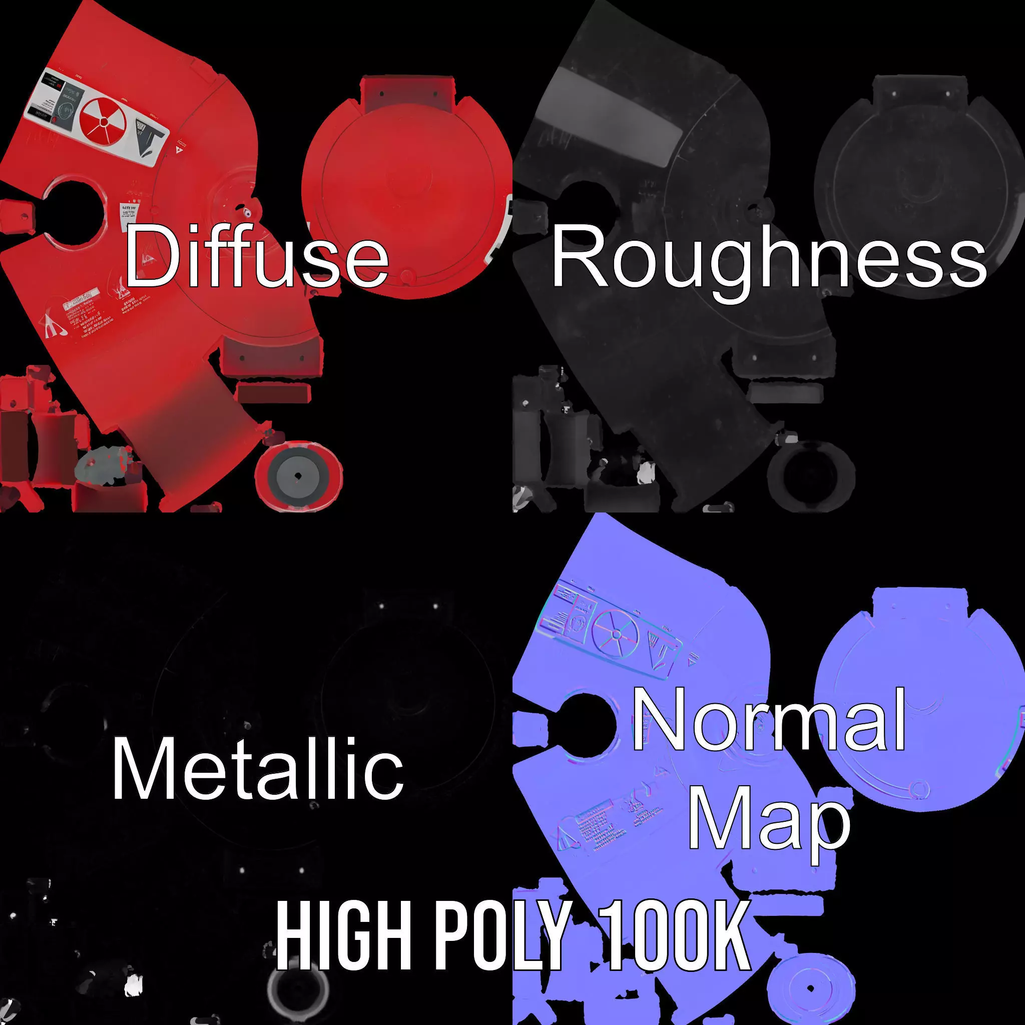 Red Safety Pressure Vessel model pack Low-poly 3D model_3