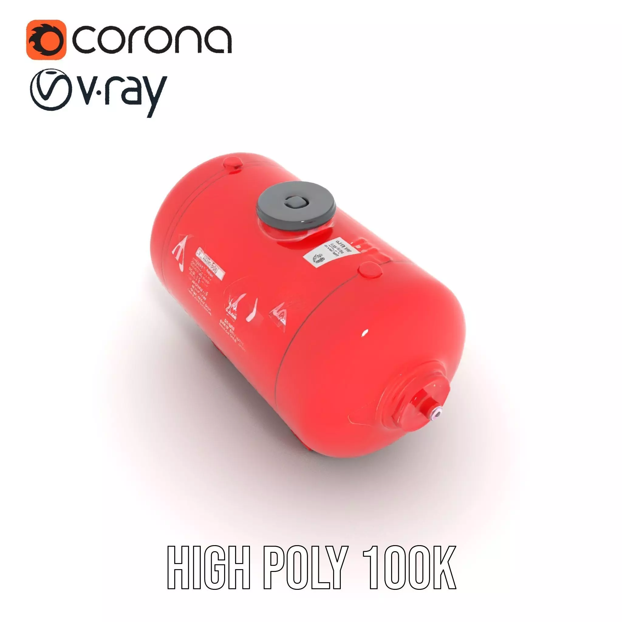 Red Safety Pressure Vessel model pack Low-poly 3D model_20