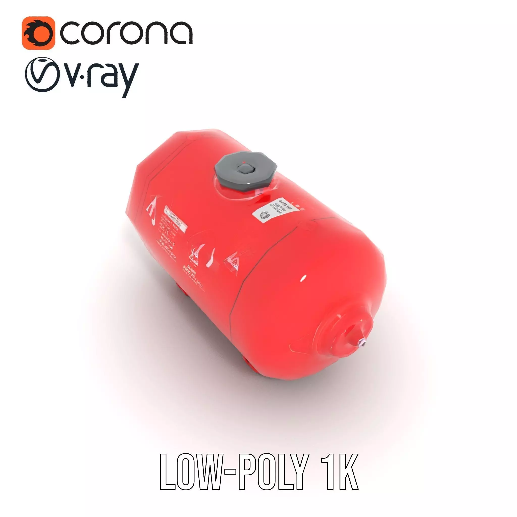 Red Safety Pressure Vessel model pack Low-poly 3D model_8