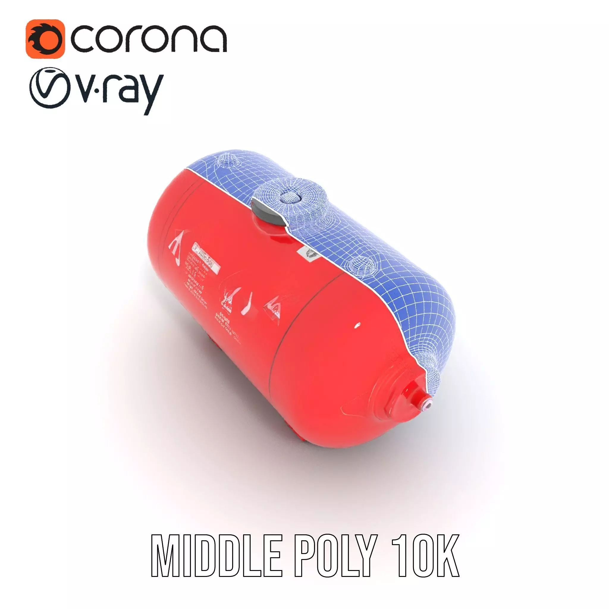 Red Safety Pressure Vessel model pack Low-poly 3D model_21