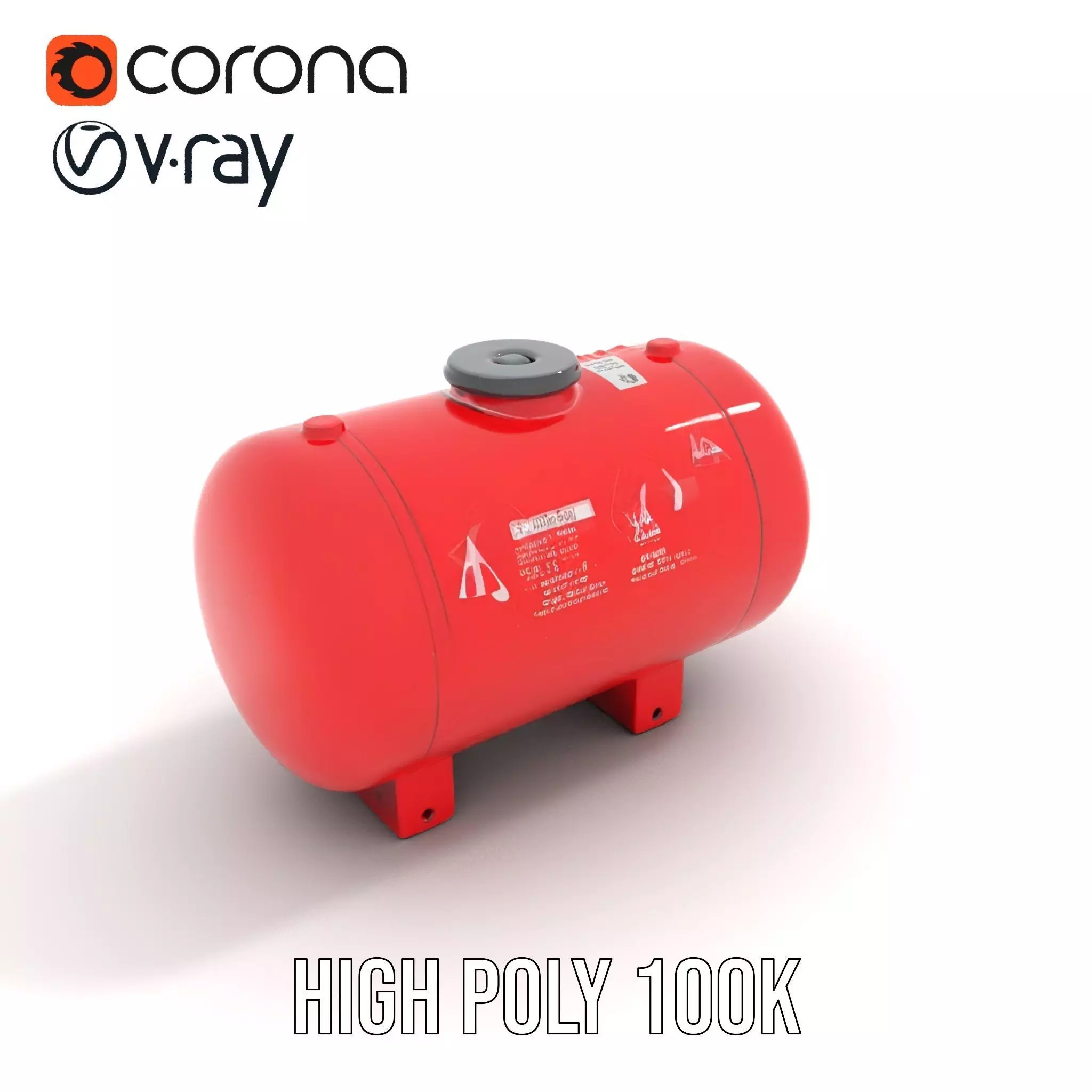 Red Safety Pressure Vessel model pack Low-poly 3D model_14
