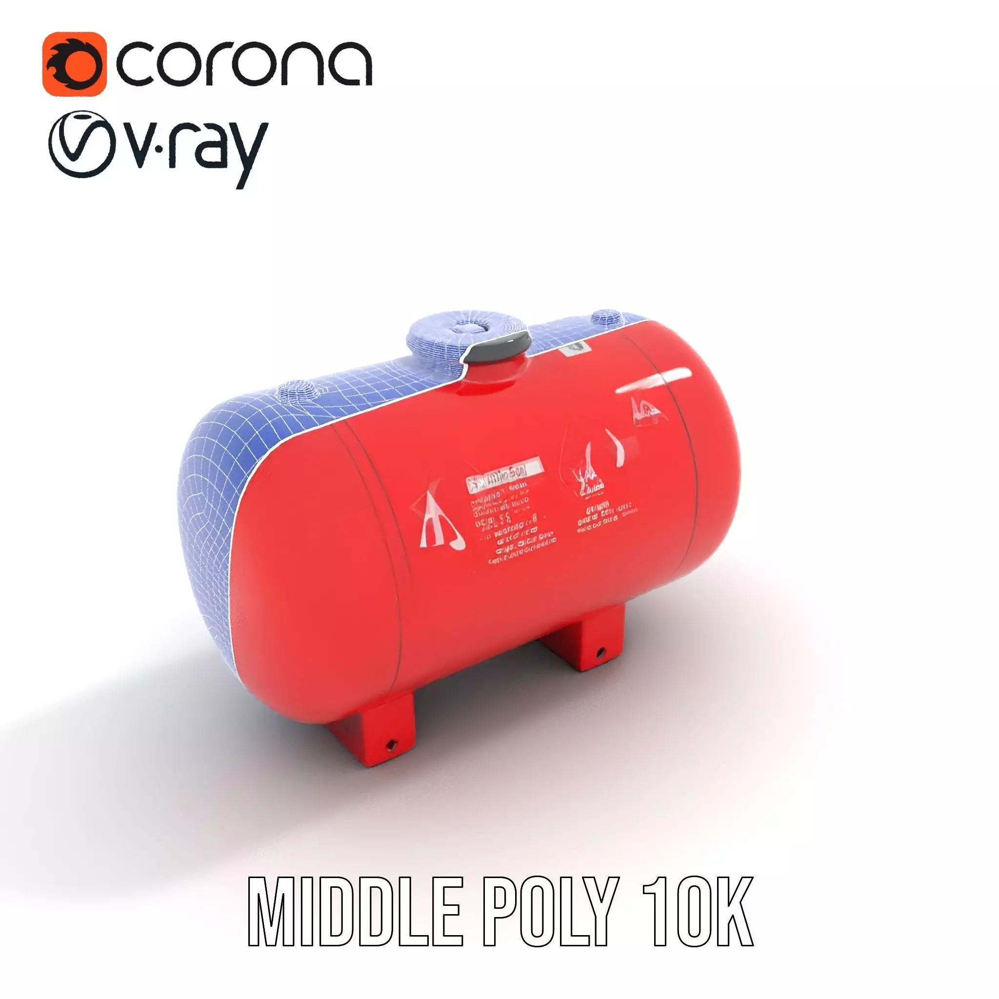 Red Safety Pressure Vessel model pack Low-poly 3D model_15