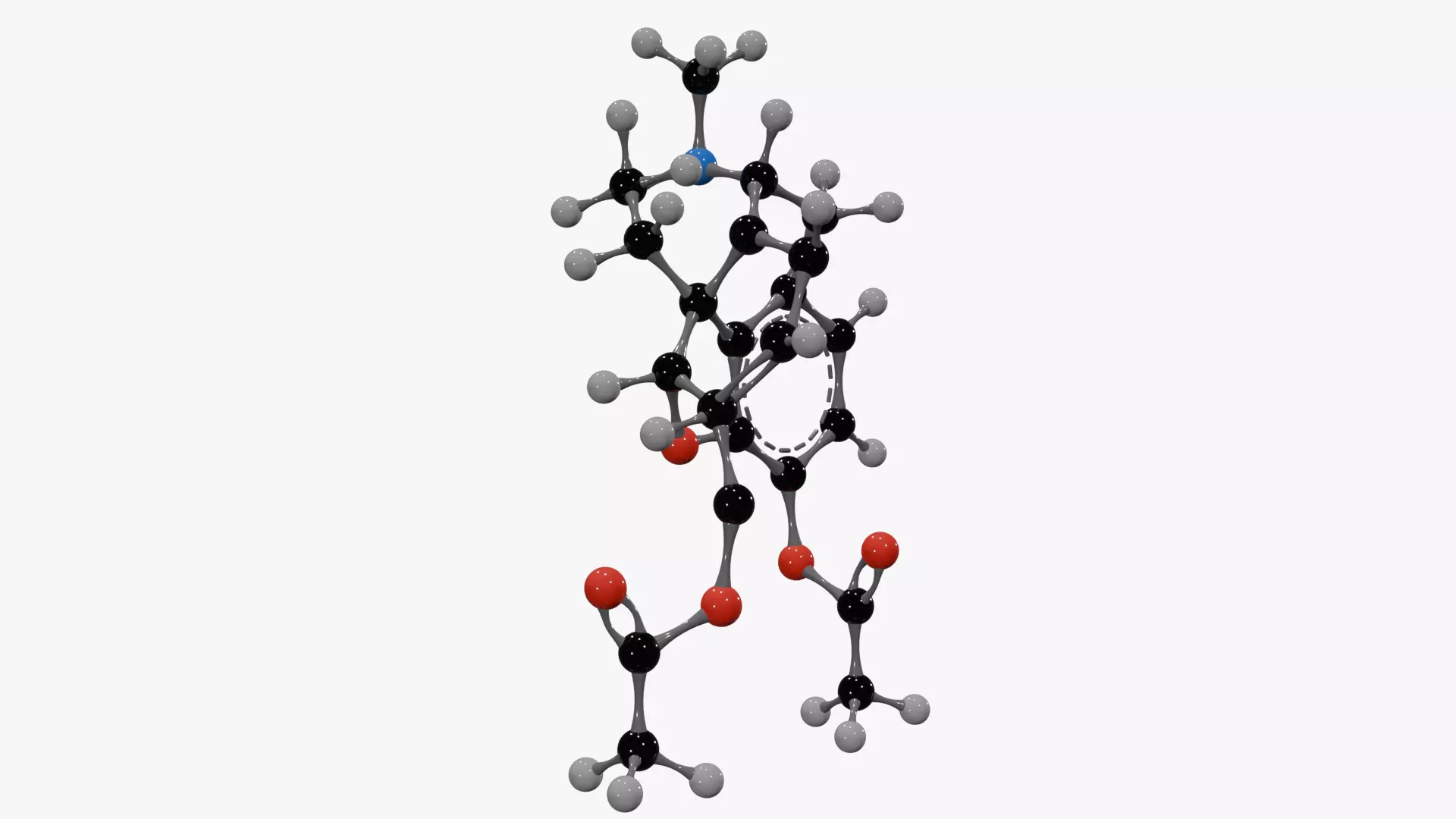 Heroin Molecule Low-poly 3D model_3