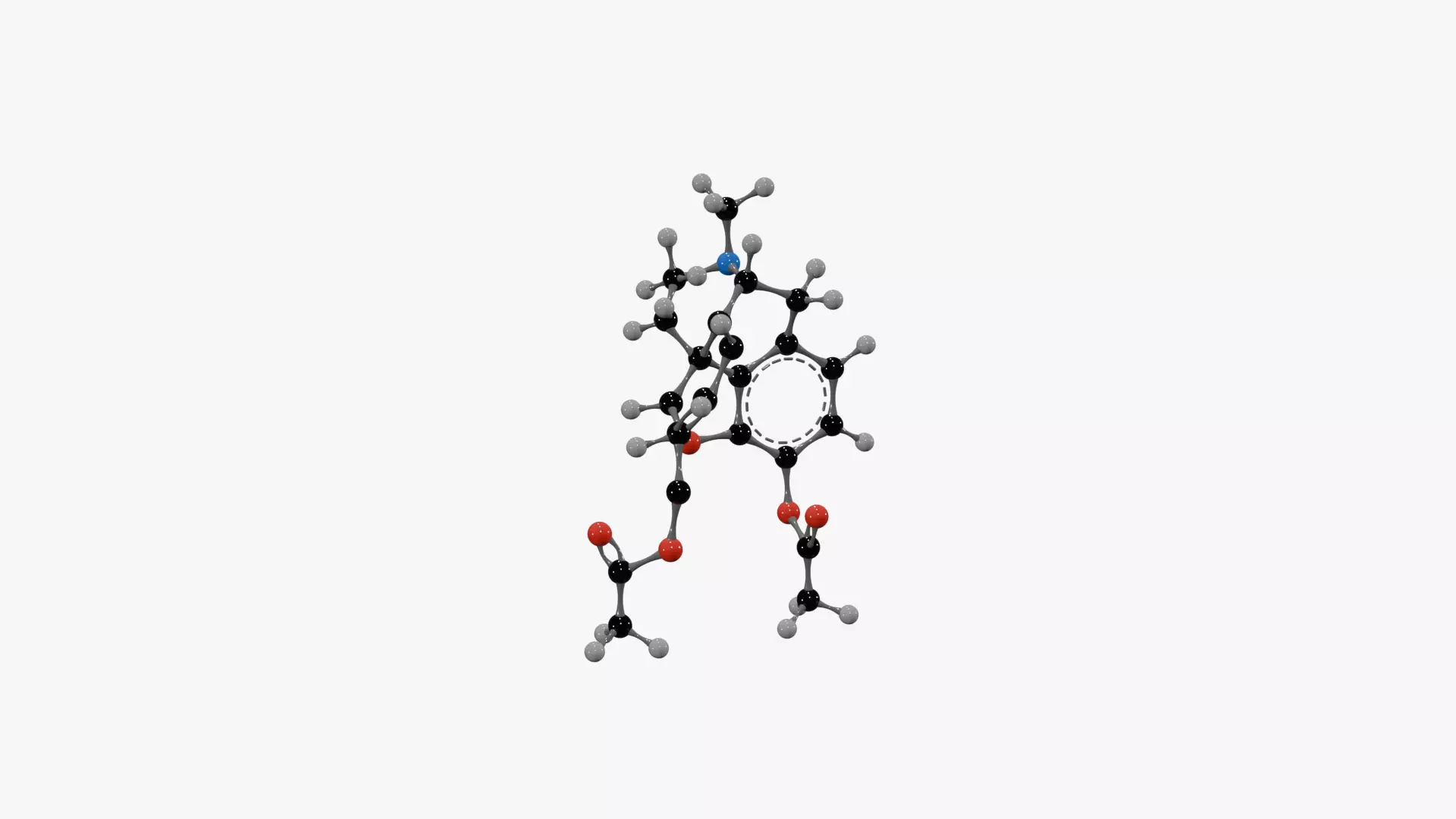 Heroin Molecule Low-poly 3D model_7