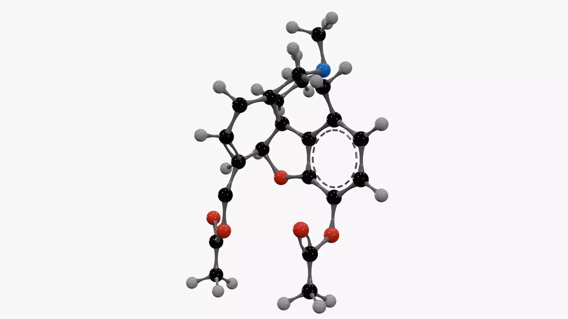 Heroin Molecule Low-poly 3D model_2