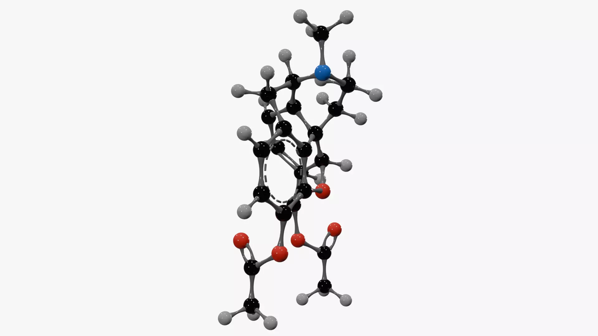 Heroin Molecule Low-poly 3D model_6