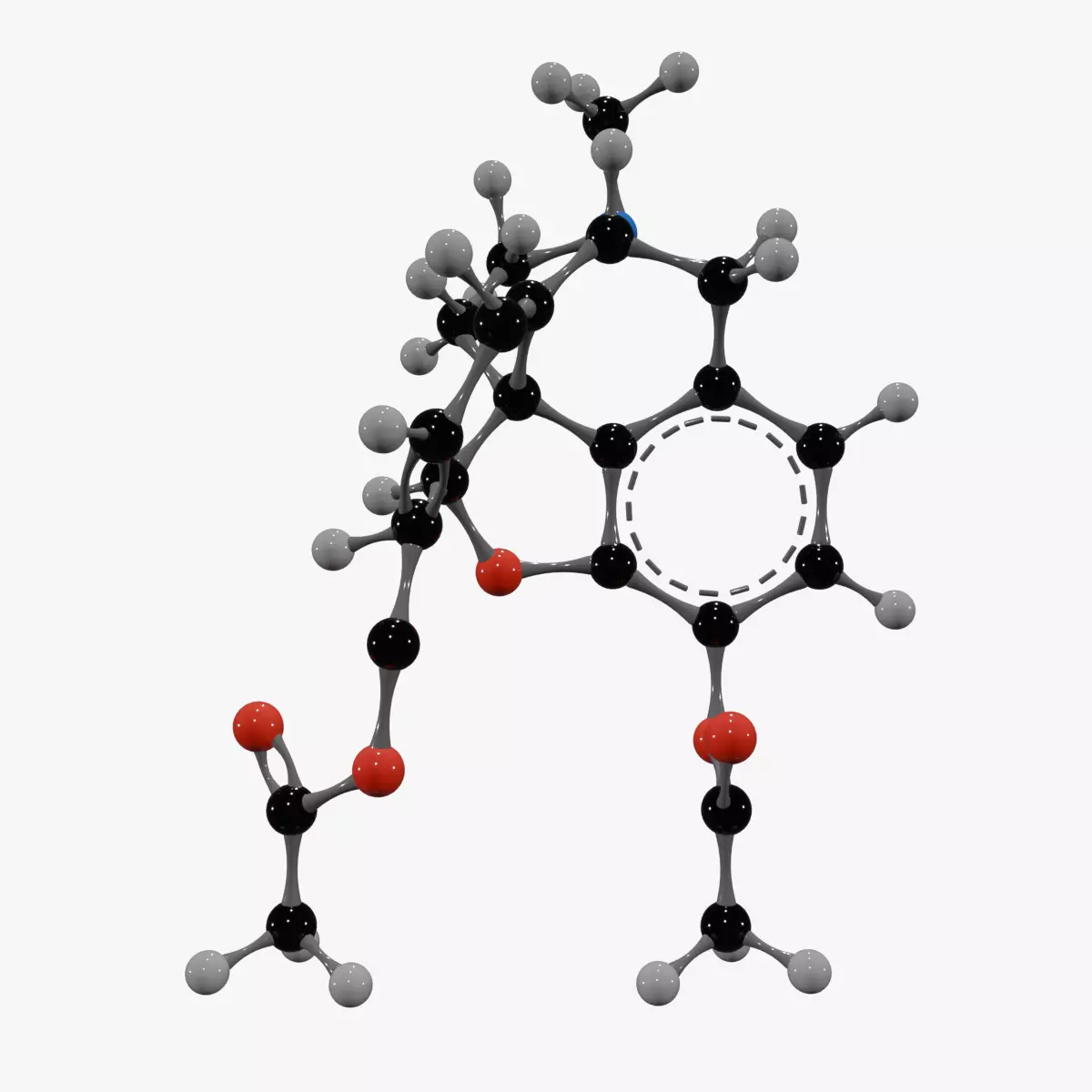 Heroin Molecule Low-poly 3D model_0
