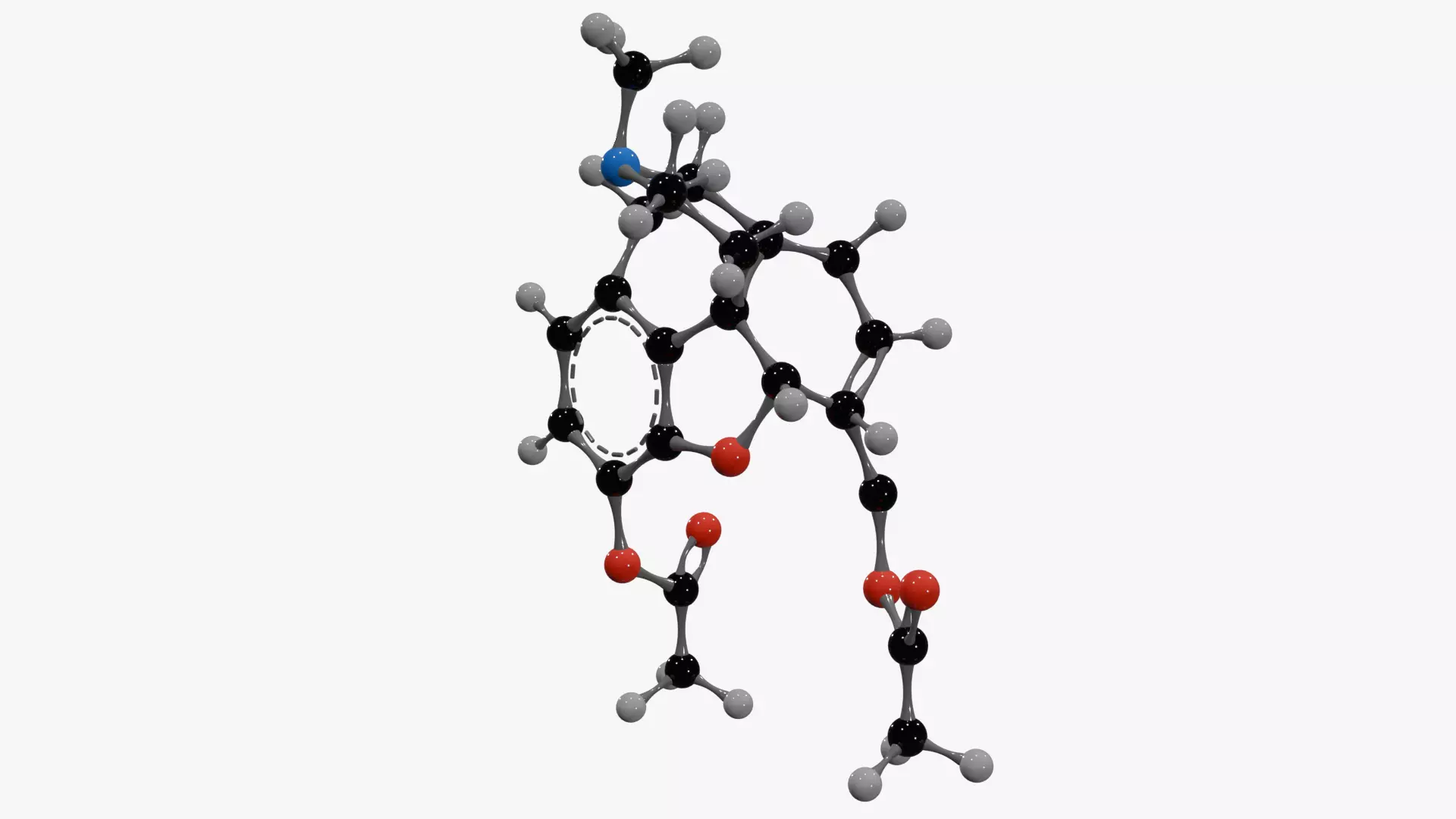 Heroin Molecule Low-poly 3D model_4
