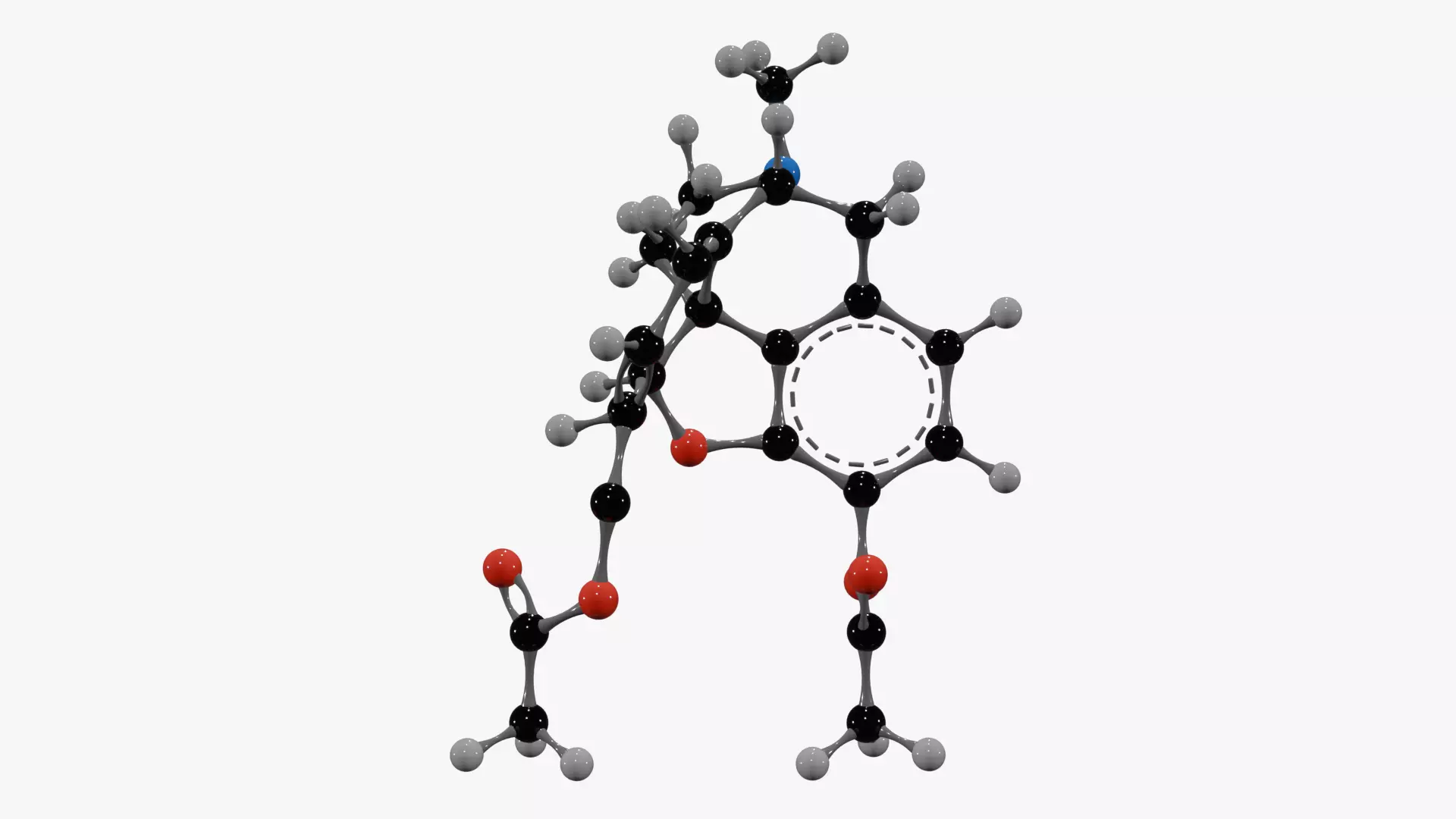 Heroin Molecule Low-poly 3D model_1