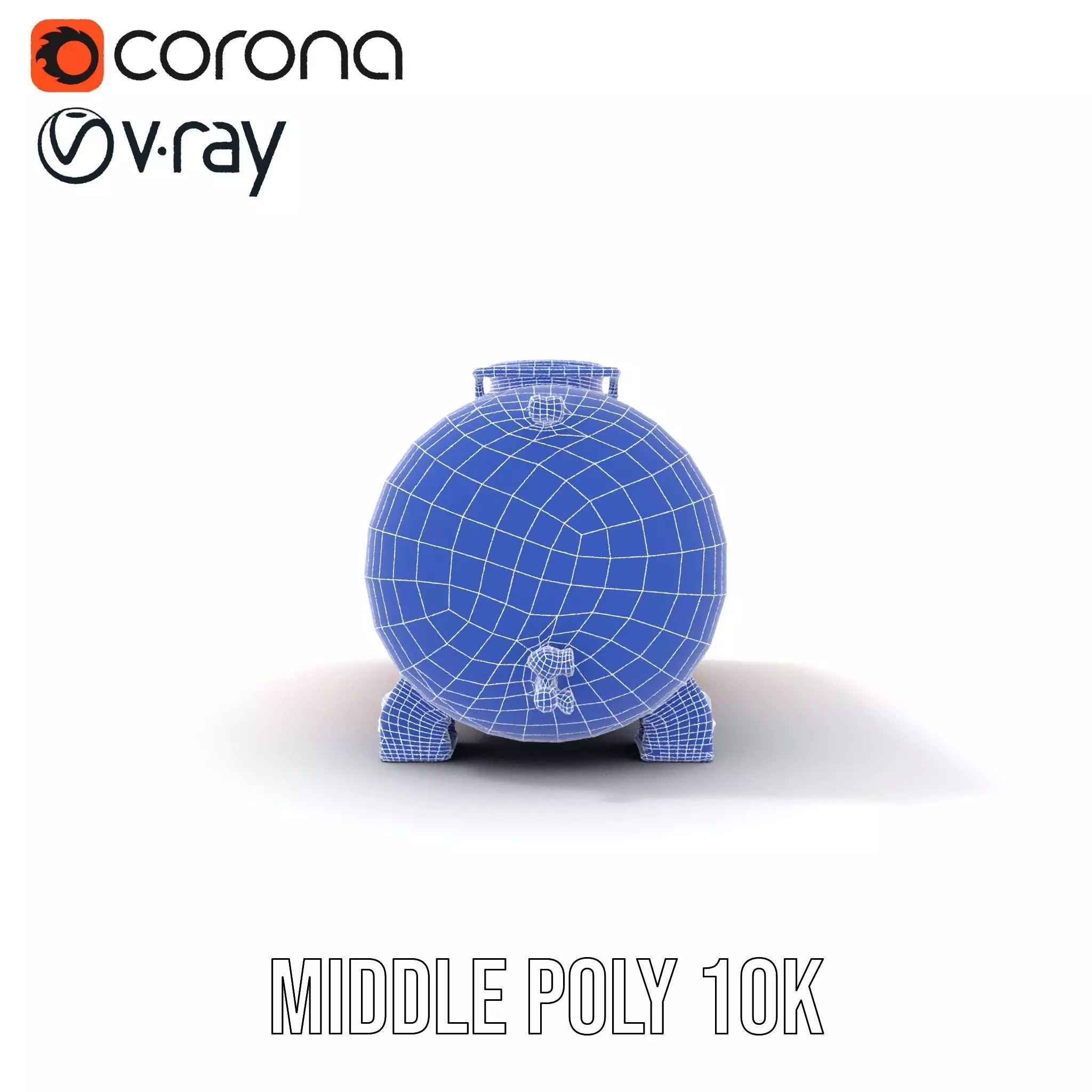 Industrial Red Storage Tank model pack with radiation symbol Low-poly 3D model_24