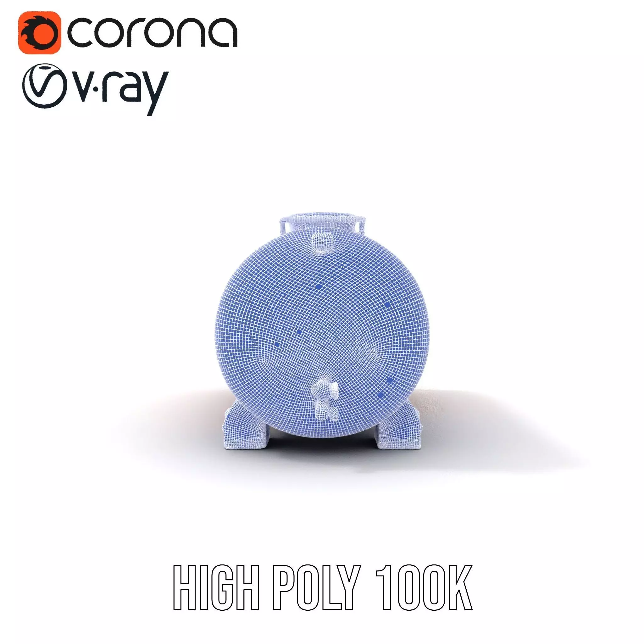 Industrial Red Storage Tank model pack with radiation symbol Low-poly 3D model_33