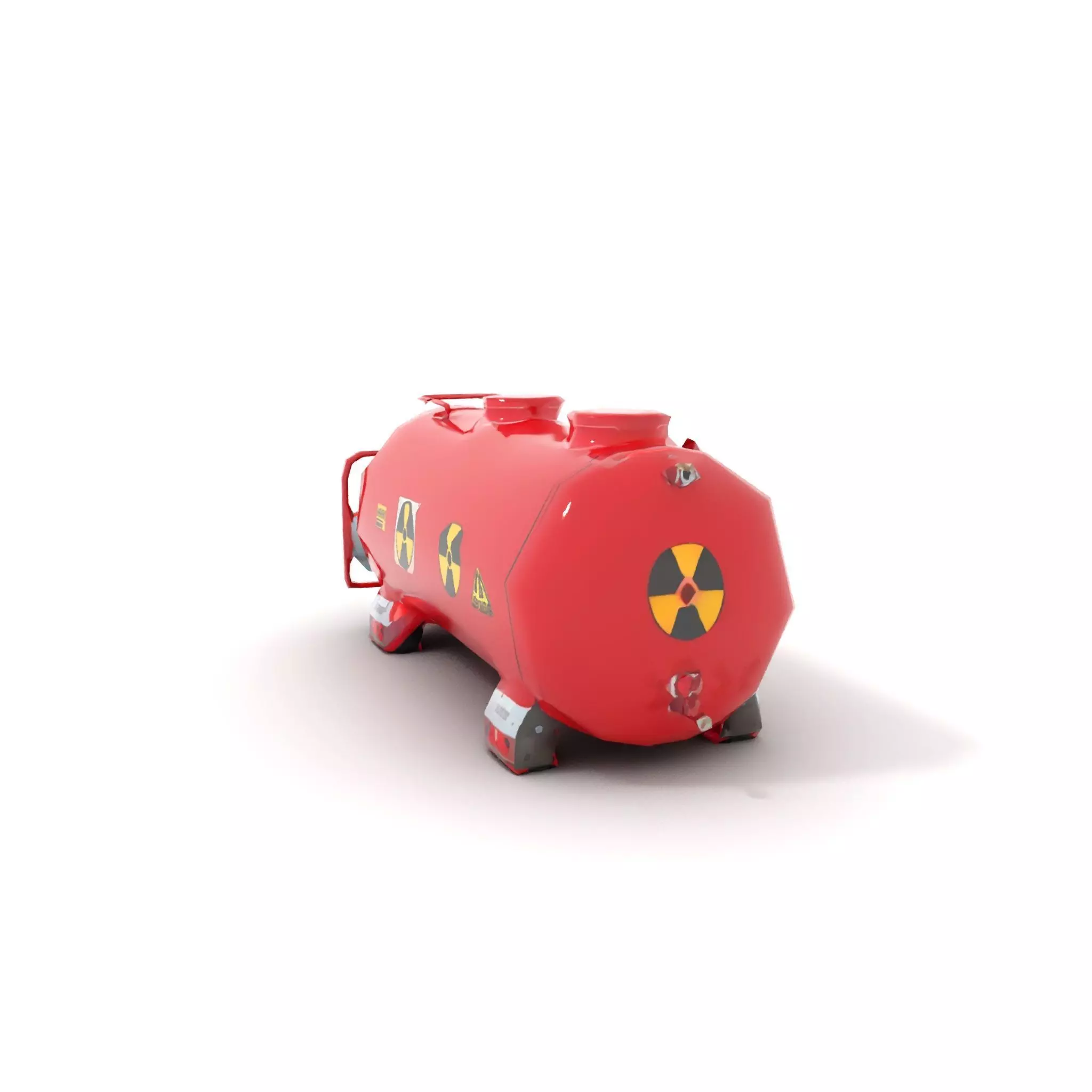 Industrial Red Storage Tank model pack with radiation symbol Low-poly 3D model_20