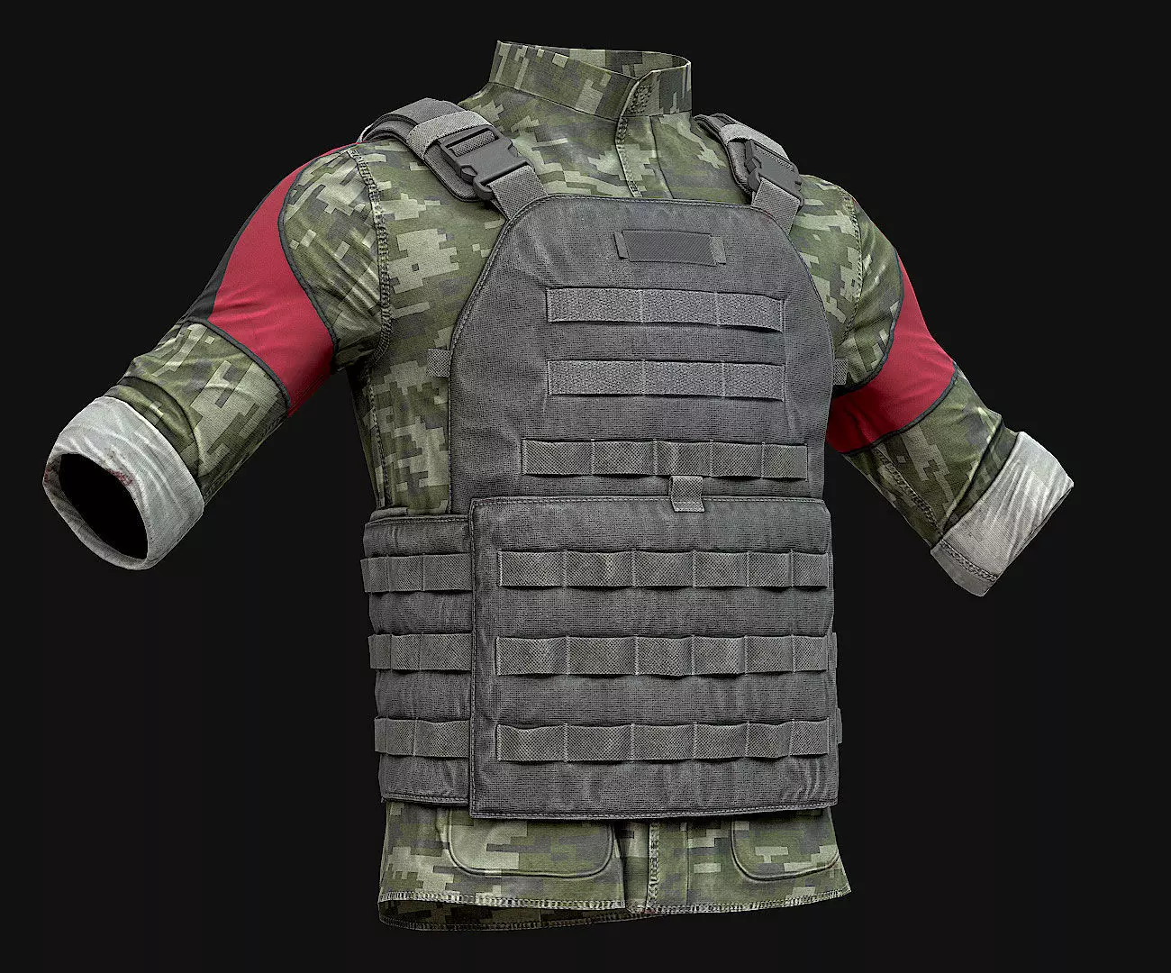 Military Vest Low-poly 3D model