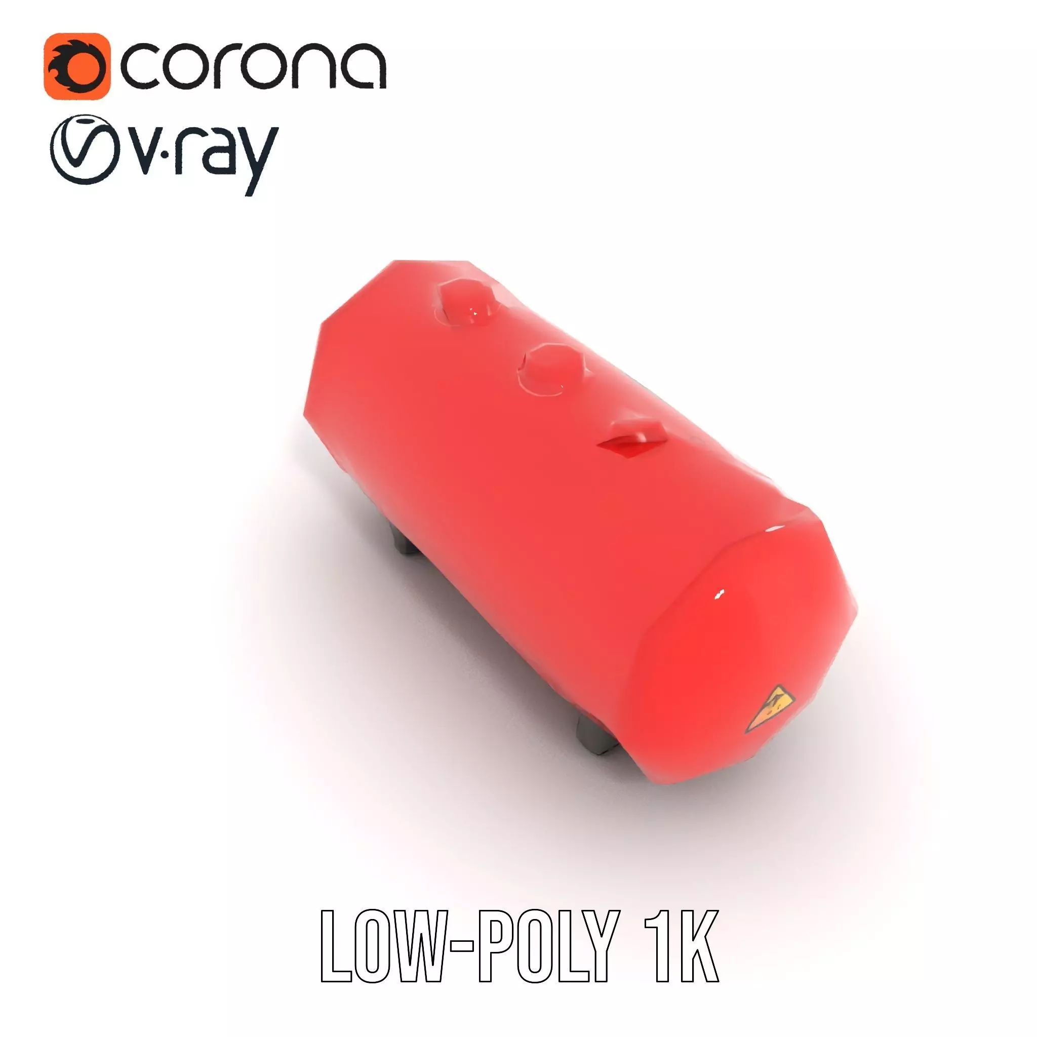 Radiation Tank model pack with PBR textures Low-poly 3D model_7