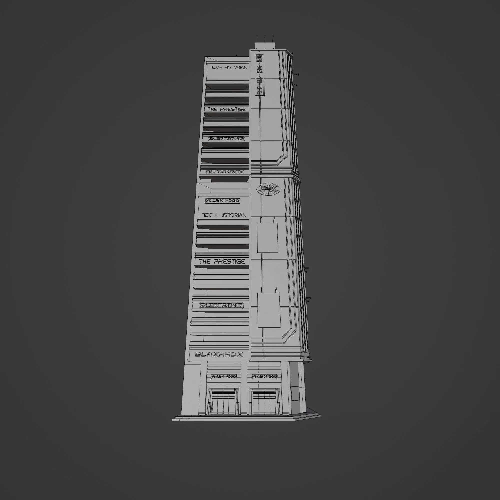SCIFI CYBERPUNK FUTURISTIC NEON SKYSCRAPER 03 Low-poly 3D model_13
