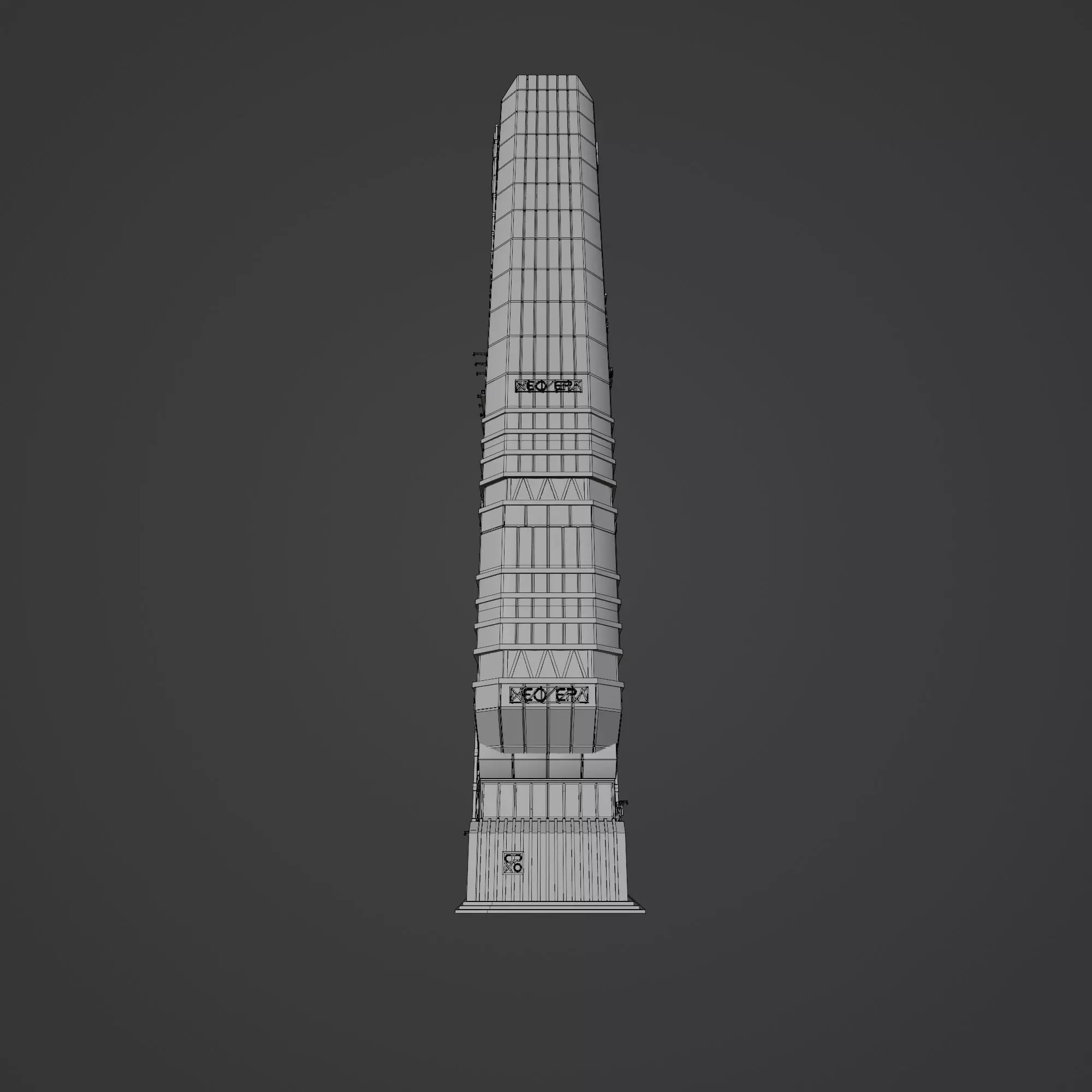 SCIFI CYBERPUNK FUTURISTIC NEON SKYSCRAPER 04 Low-poly 3D model_14