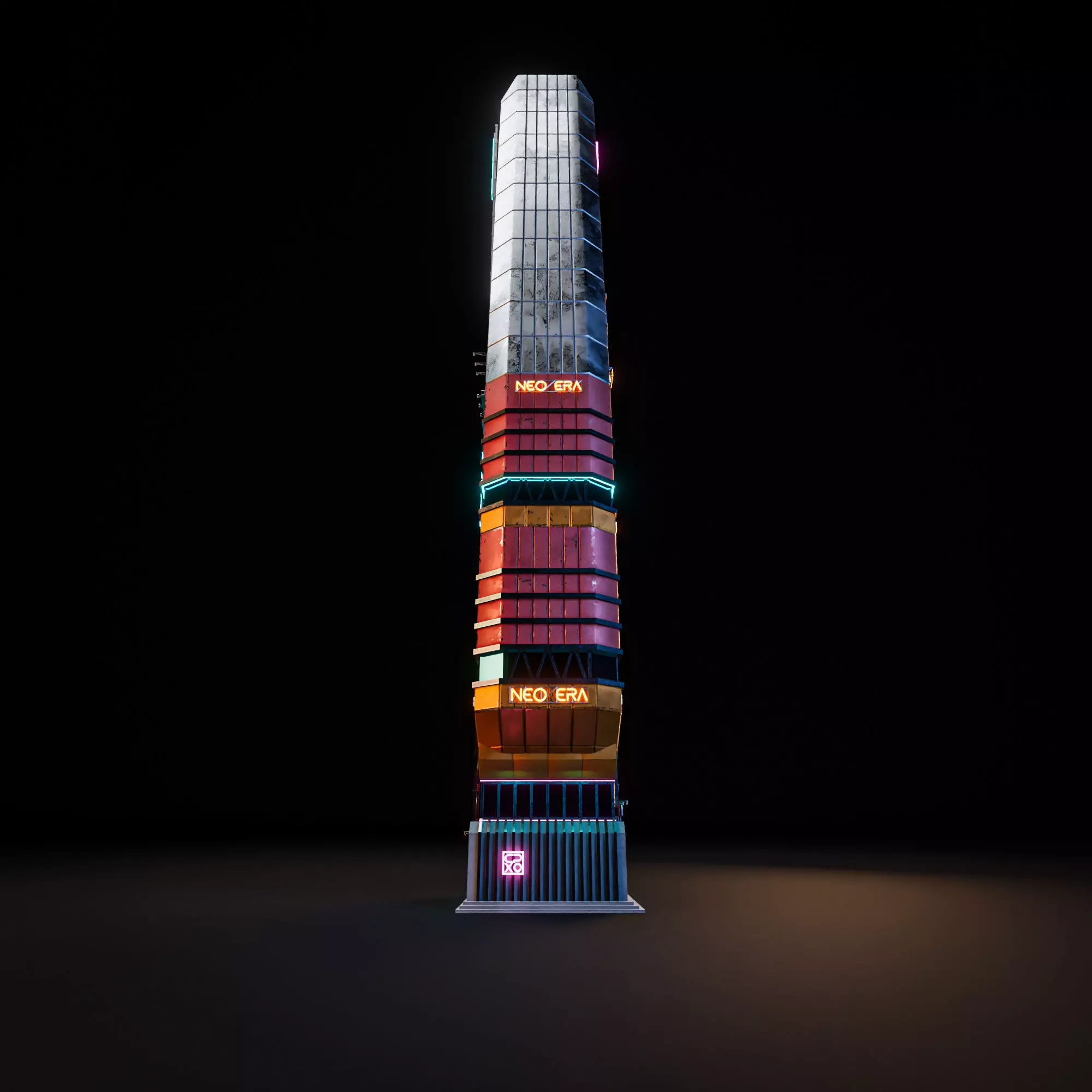SCIFI CYBERPUNK FUTURISTIC NEON SKYSCRAPER 04 Low-poly 3D model_7