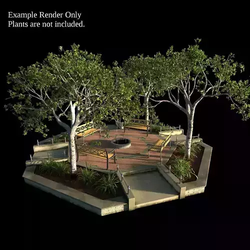 Small Octagon Garden Bed with PBR 3D model