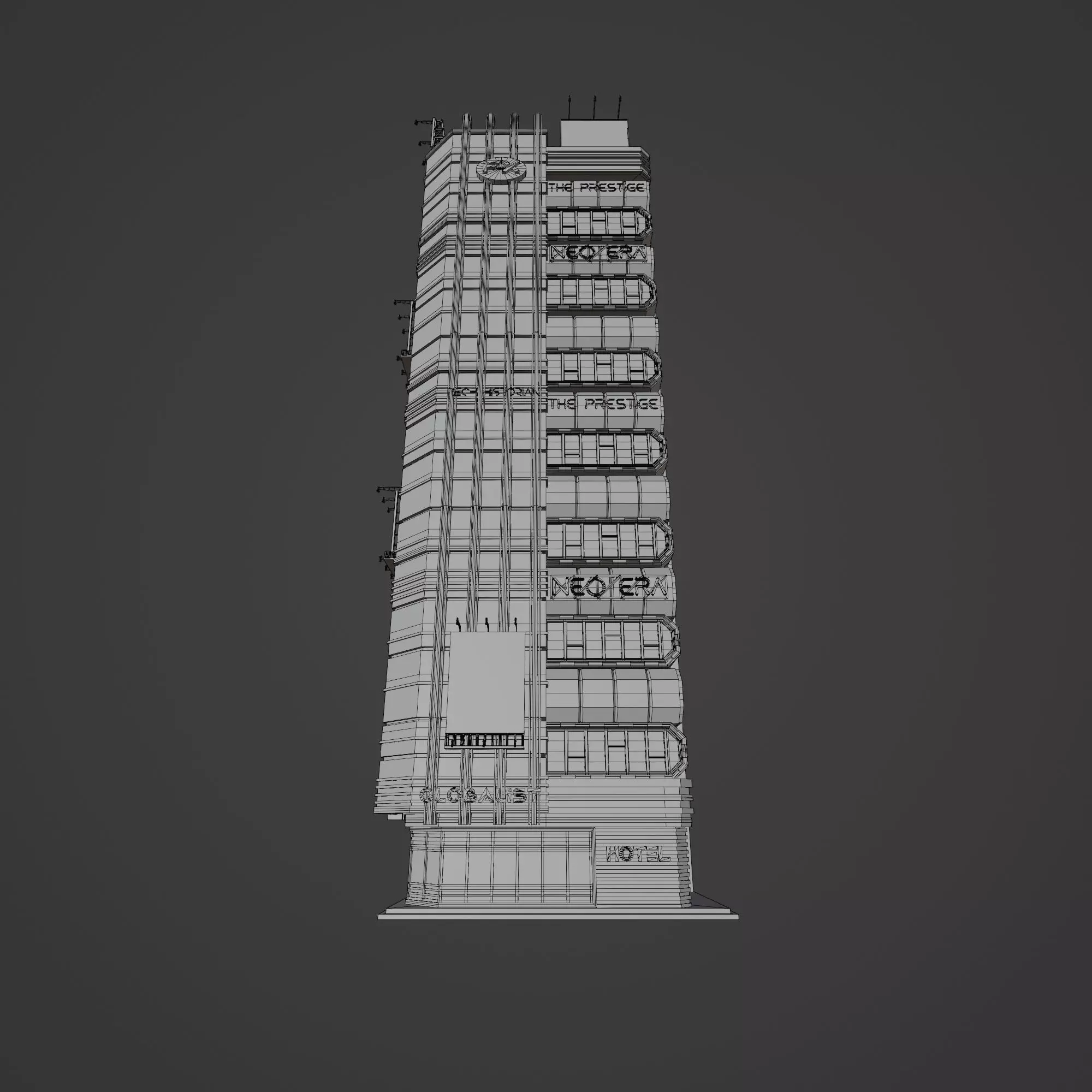 SCIFI CYBERPUNK FUTURISTIC NEON SKYSCRAPER 06 Low-poly 3D model_13