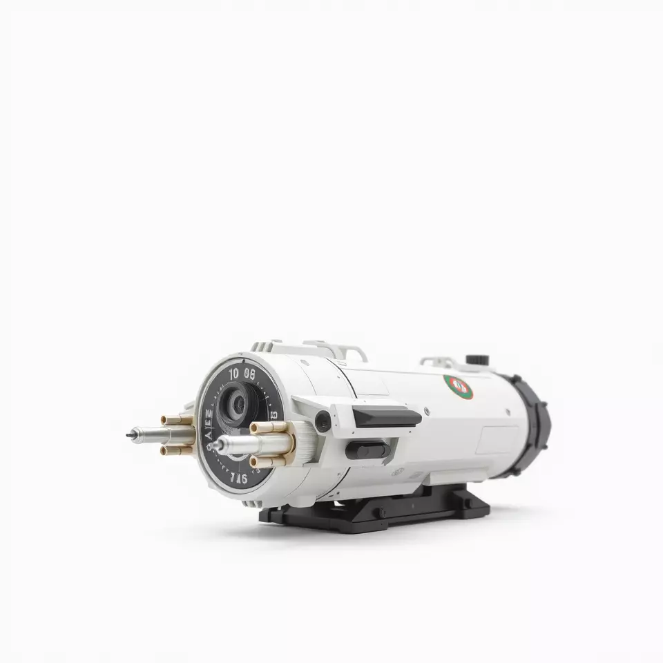 Futuristic White Minigun Model Pack Low-poly 3D model_3