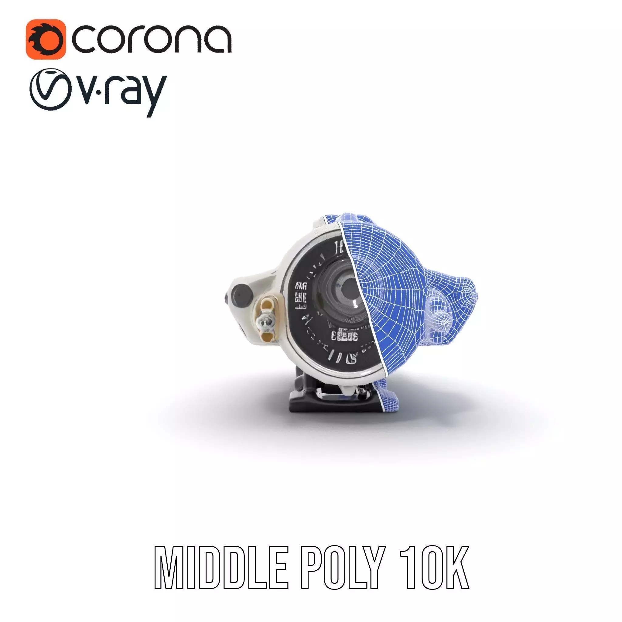 Futuristic White Minigun Model Pack Low-poly 3D model_31