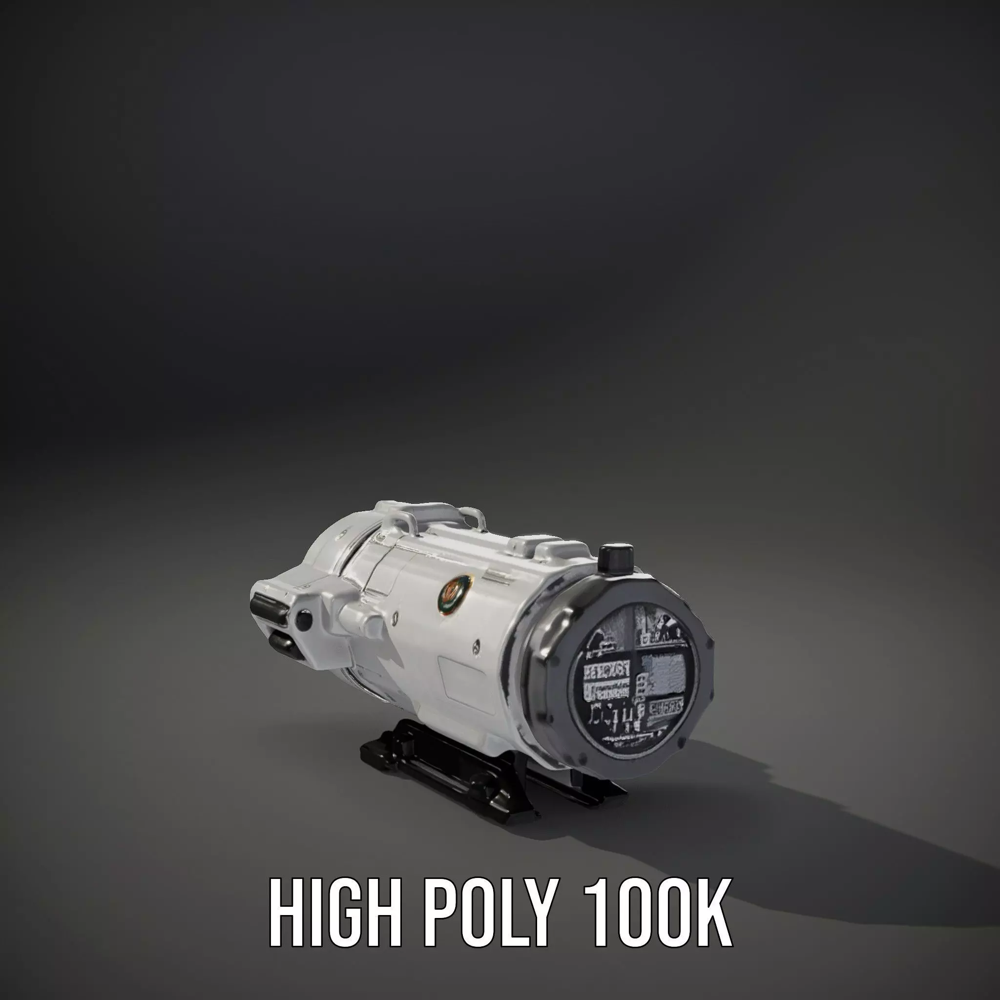 Futuristic White Minigun Model Pack Low-poly 3D model_11