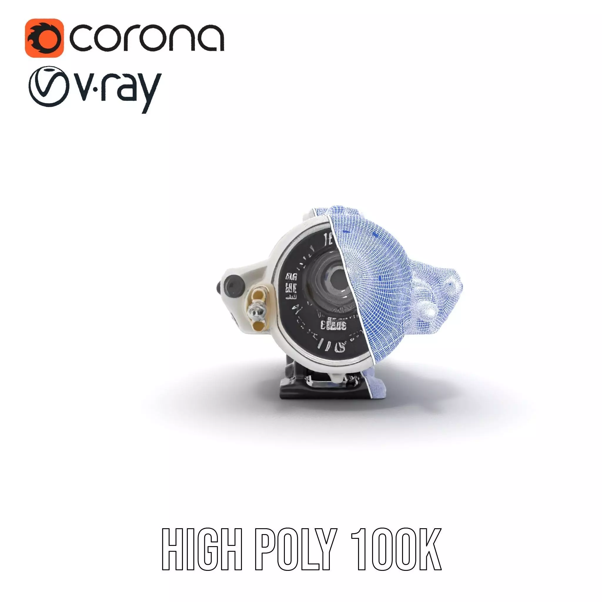 Futuristic White Minigun Model Pack Low-poly 3D model_35