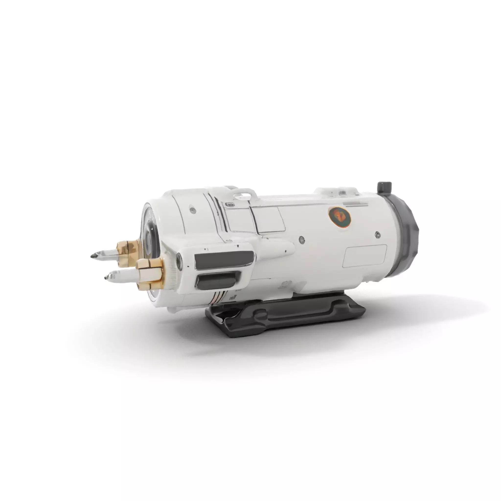 Futuristic White Minigun Model Pack Low-poly 3D model_7