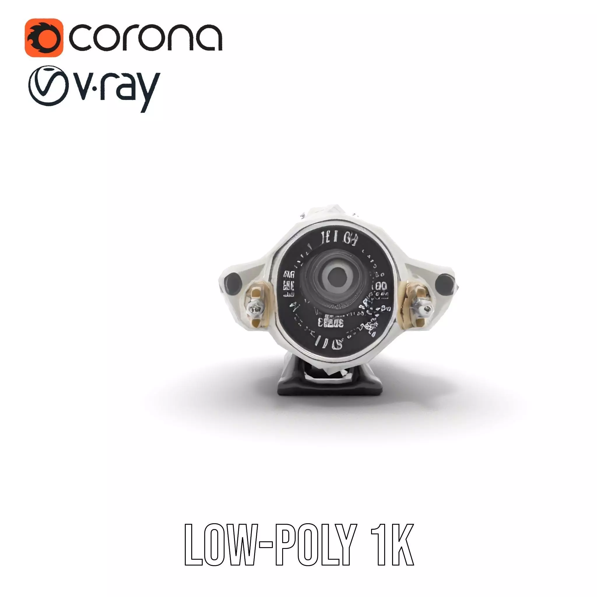 Futuristic White Minigun Model Pack Low-poly 3D model_29