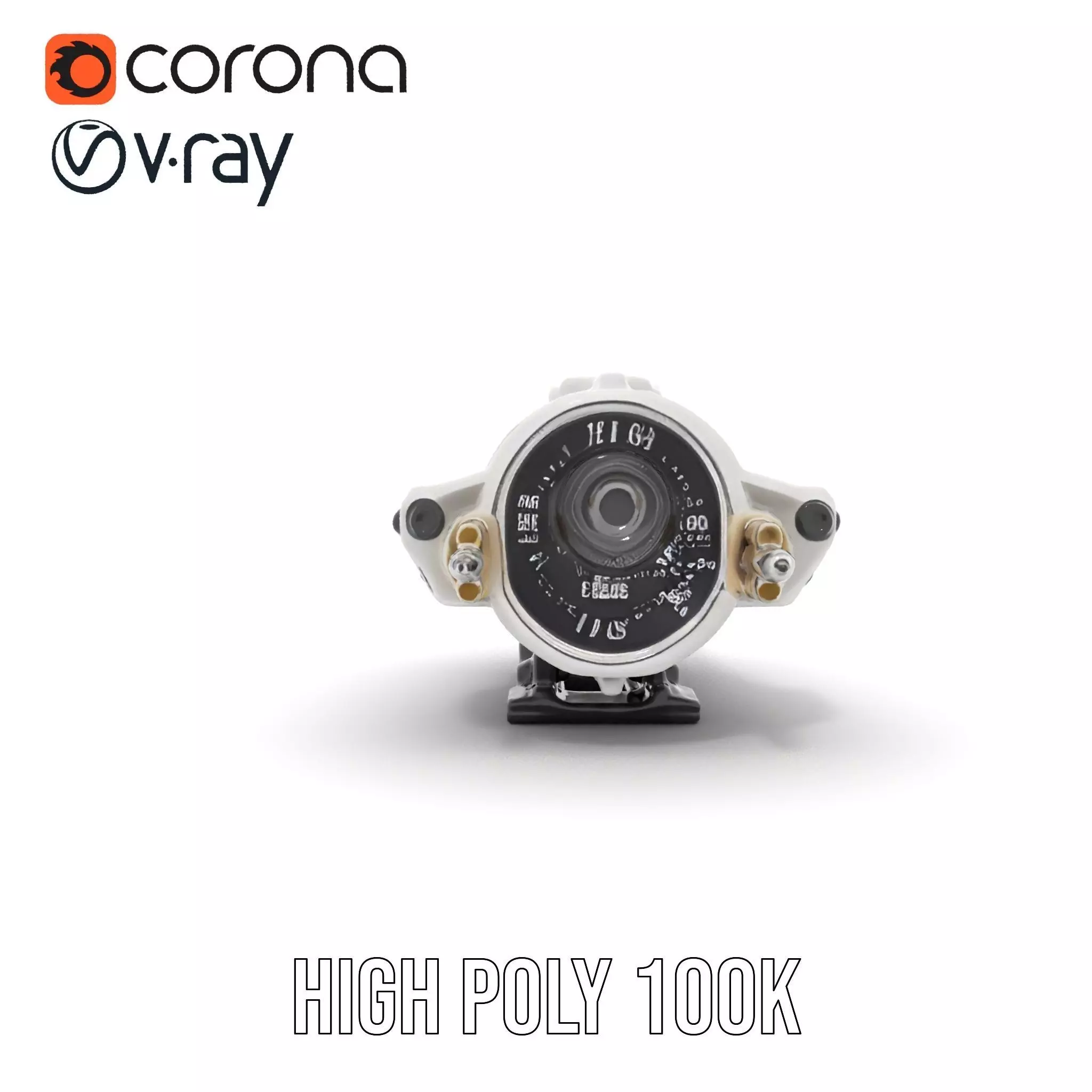 Futuristic White Minigun Model Pack Low-poly 3D model_24