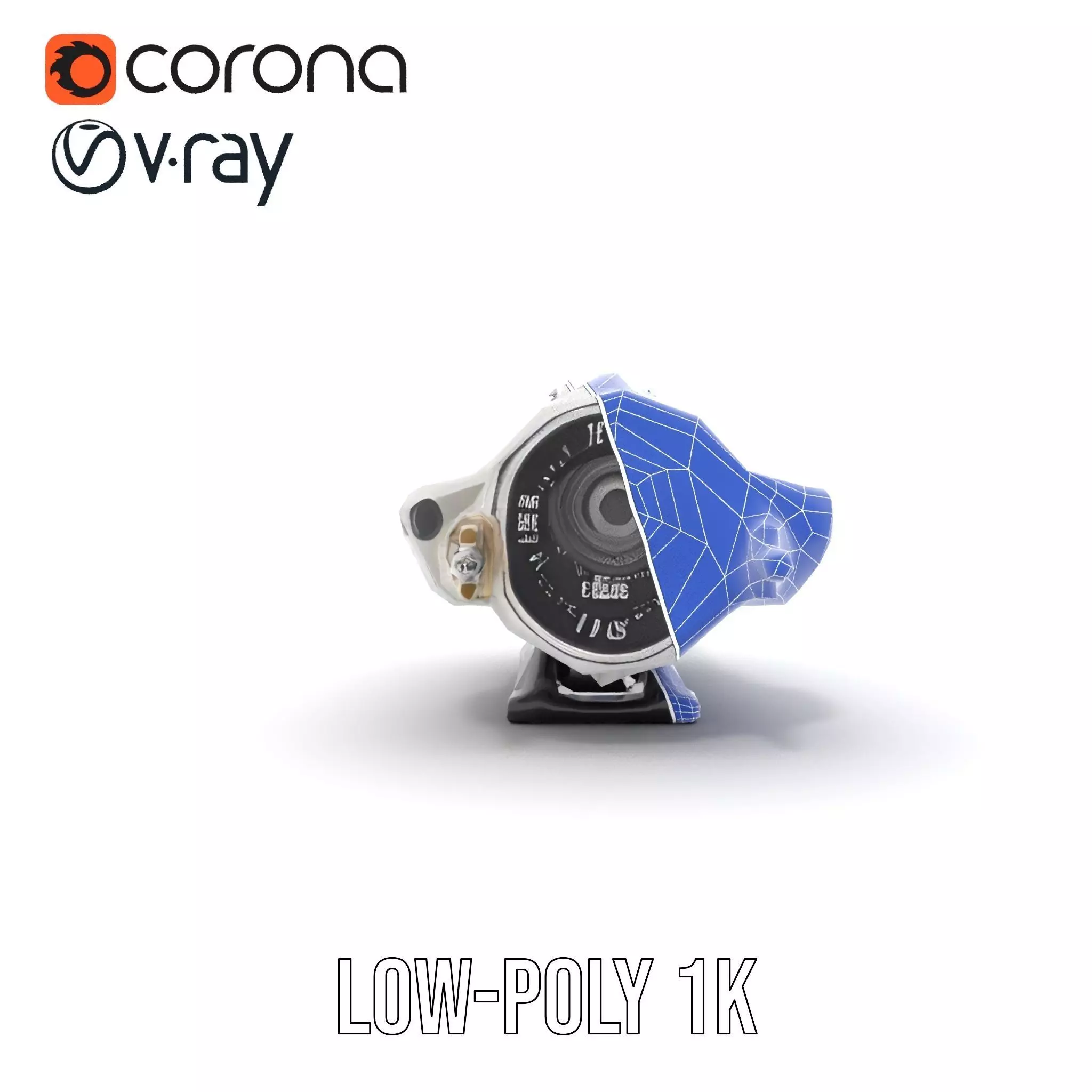 Futuristic White Minigun Model Pack Low-poly 3D model_23