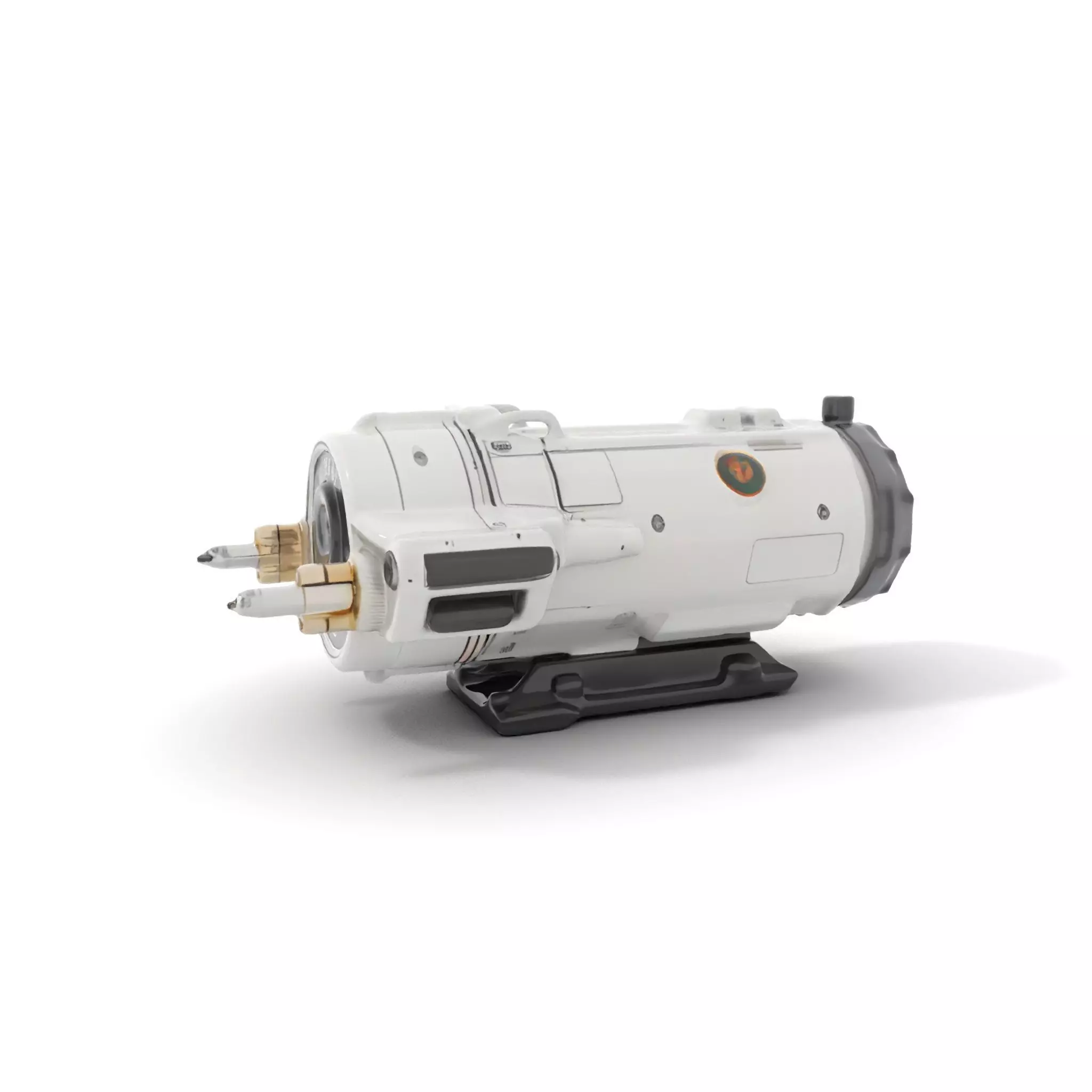 Futuristic White Minigun Model Pack Low-poly 3D model_0