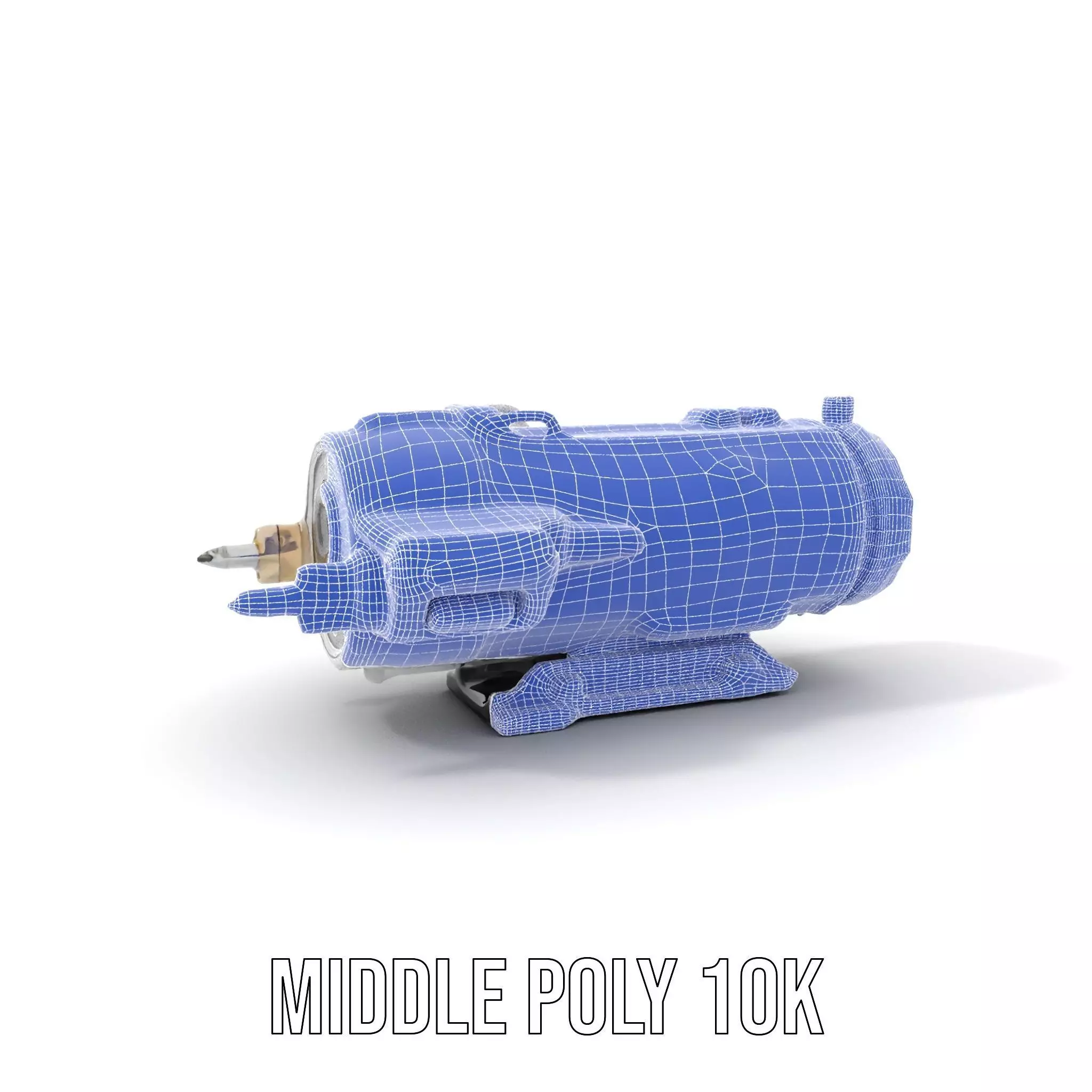 Futuristic White Minigun Model Pack Low-poly 3D model_12