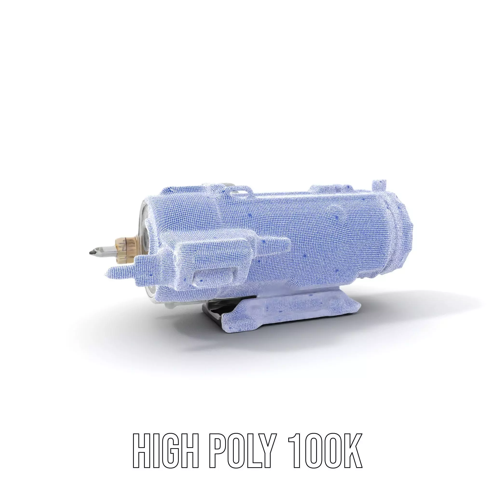 Futuristic White Minigun Model Pack Low-poly 3D model_5