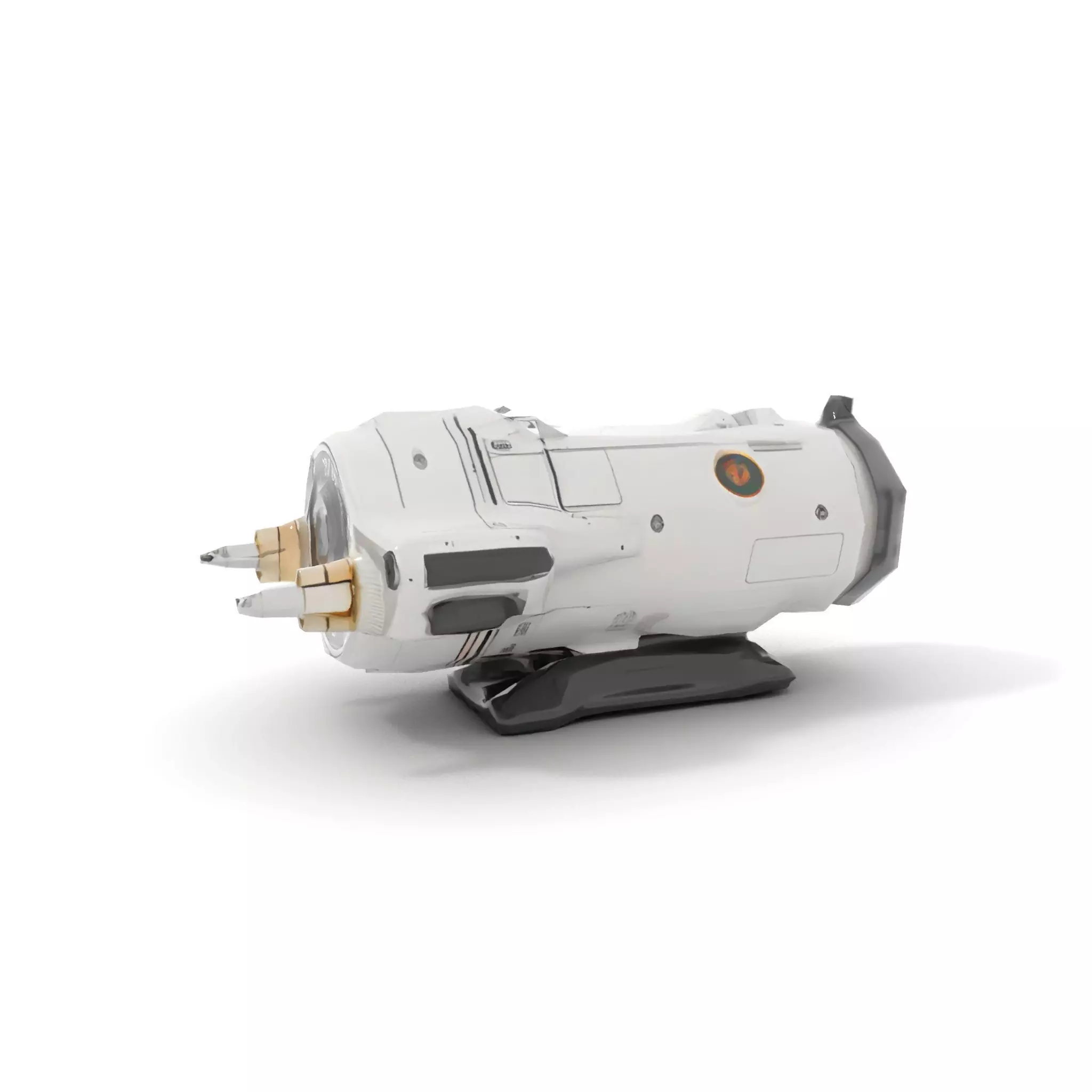 Futuristic White Minigun Model Pack Low-poly 3D model_8