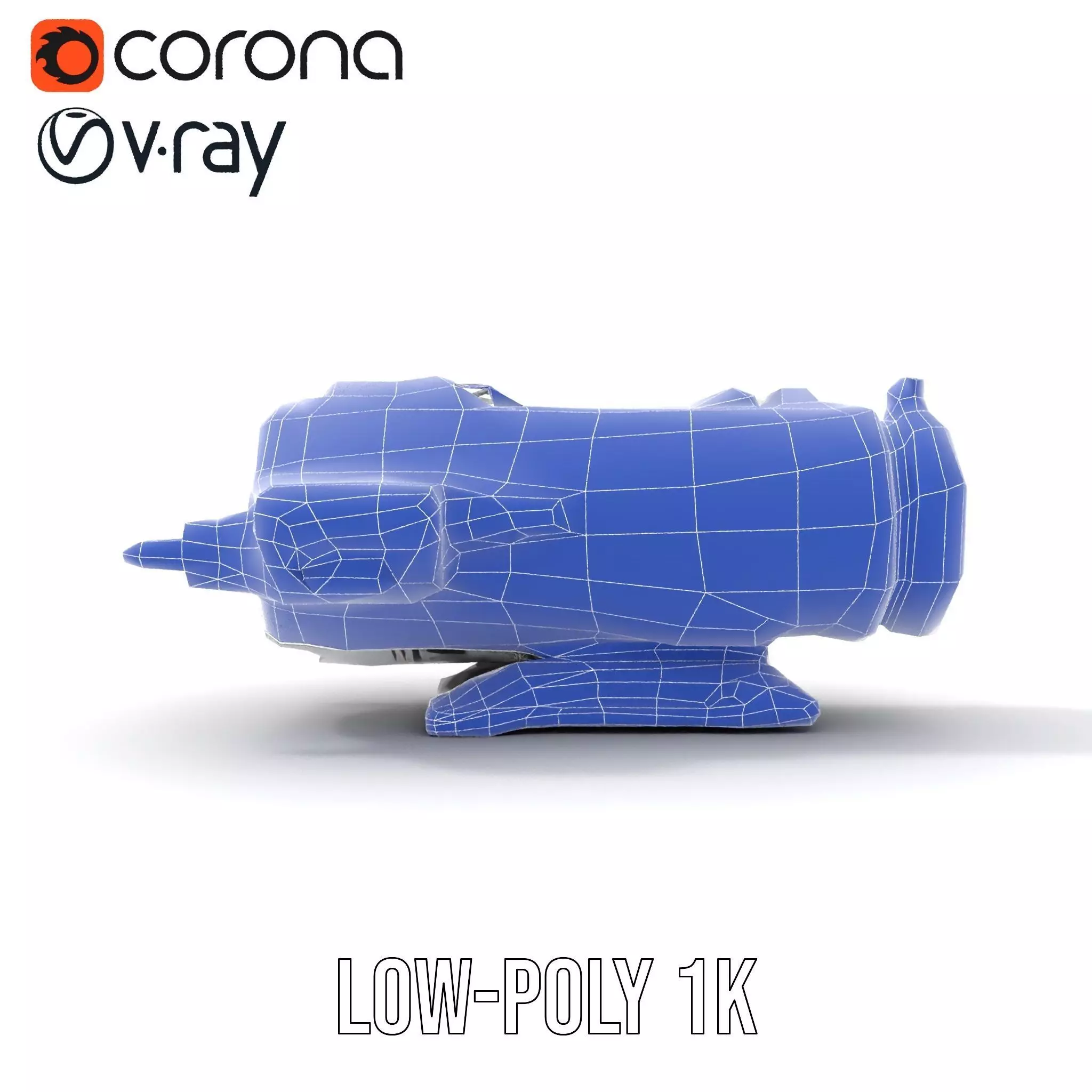 Futuristic White Minigun Model Pack Low-poly 3D model_20