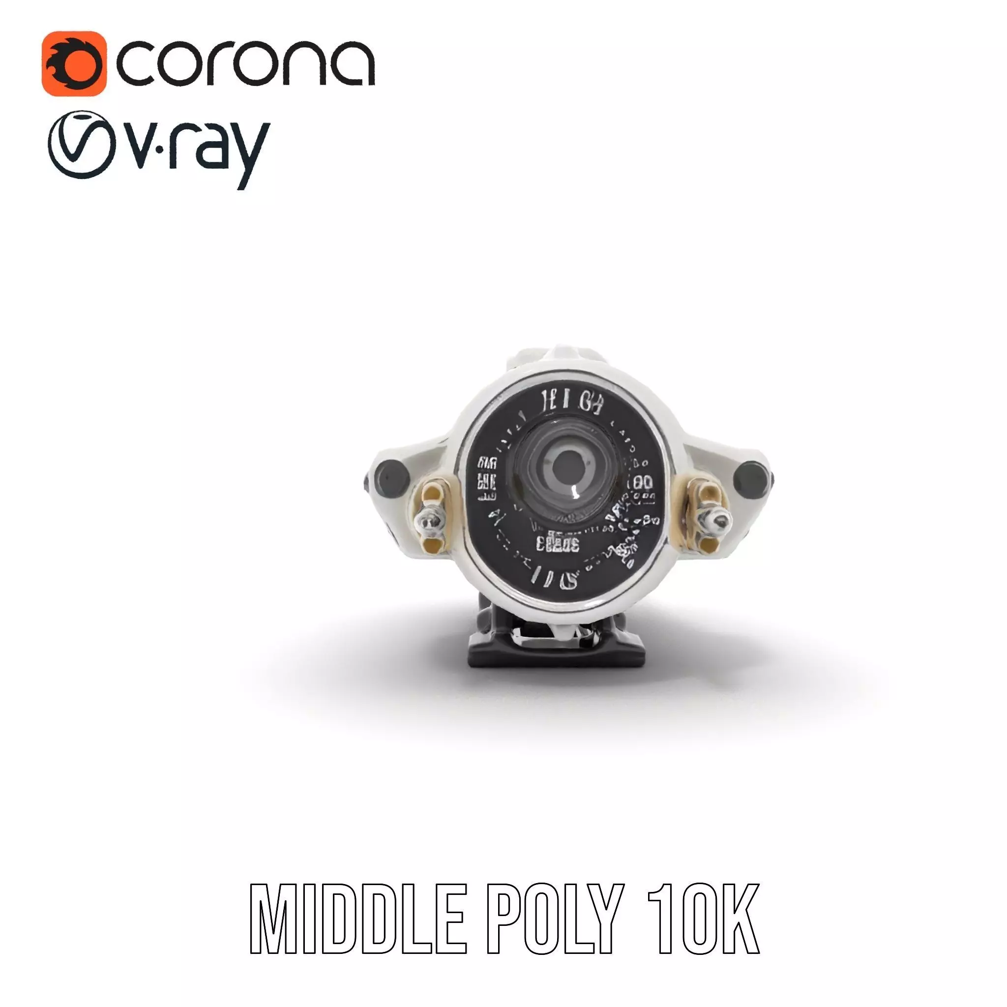 Futuristic White Minigun Model Pack Low-poly 3D model_19