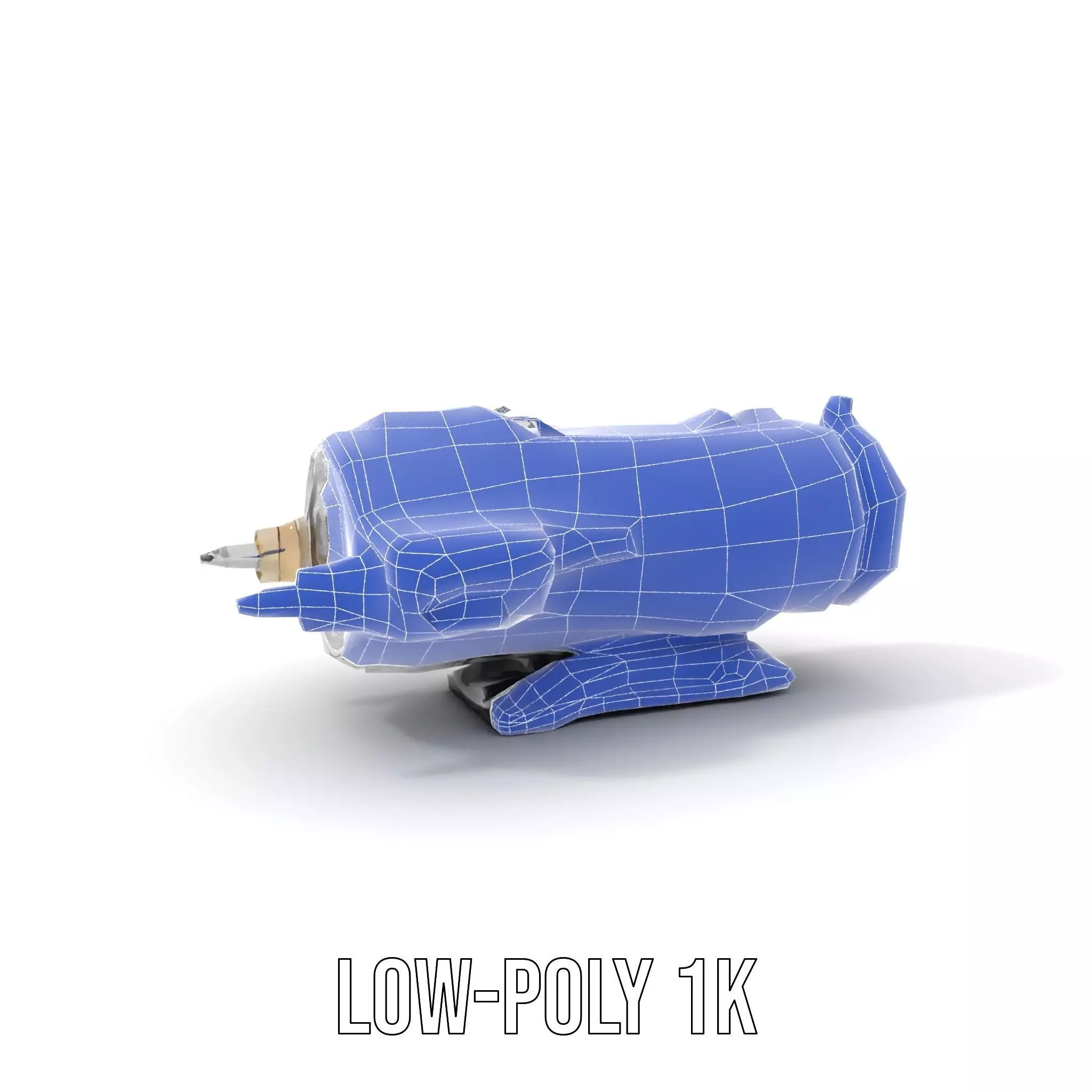 Futuristic White Minigun Model Pack Low-poly 3D model_15