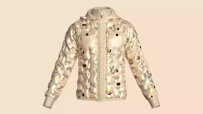 Men Padded Printed Jacket