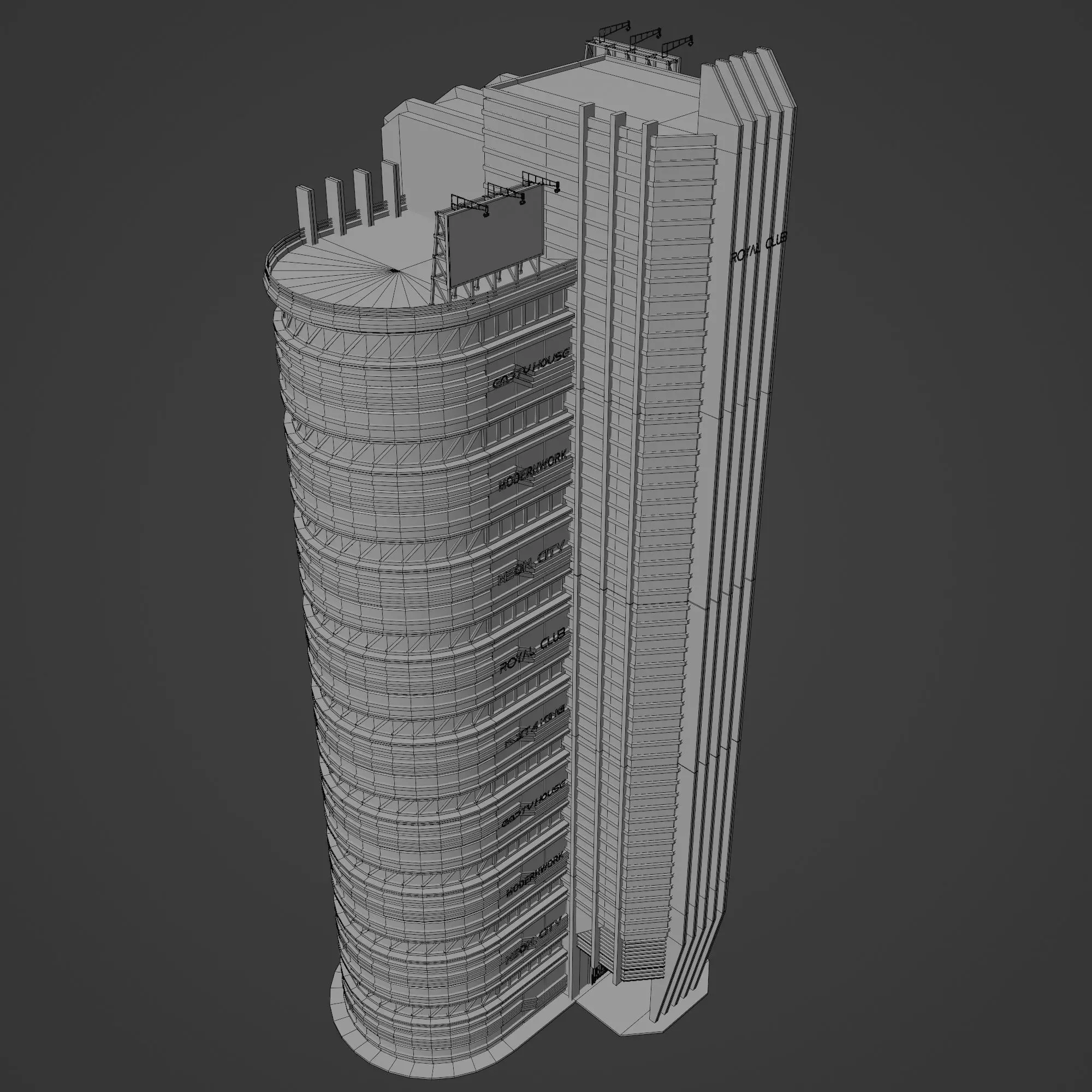 SCIFI CYBERPUNK FUTURISTIC NEON SKYSCRAPER 09 Low-poly 3D model_12