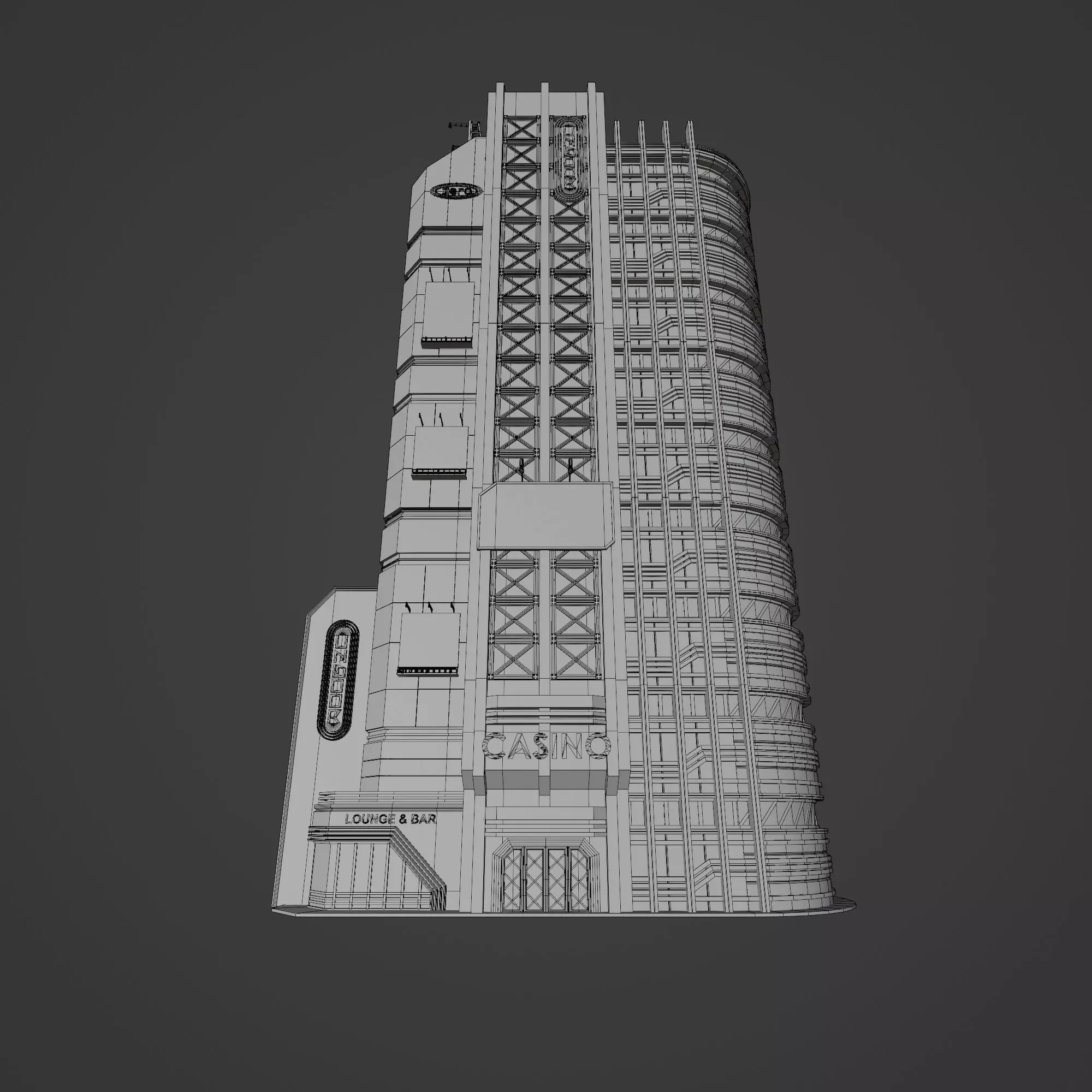 SCIFI CYBERPUNK FUTURISTIC NEON SKYSCRAPER 09 Low-poly 3D model_11