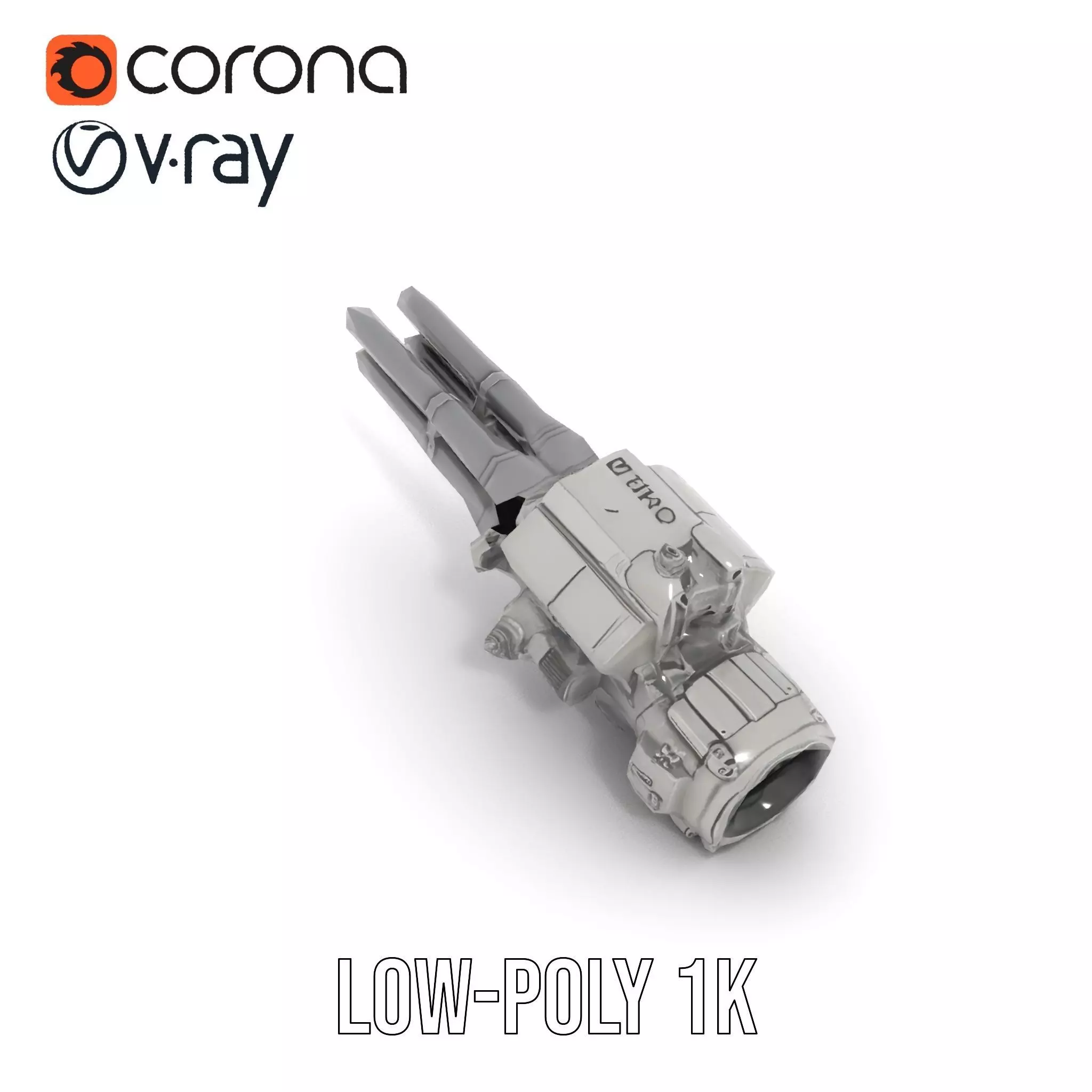 Tactical Weapon Attachment Model Pack Low-poly 3D model_14