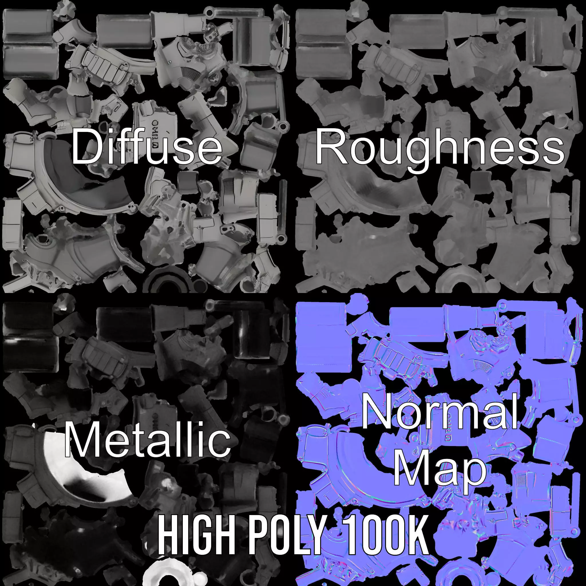 Tactical Weapon Attachment Model Pack Low-poly 3D model_3