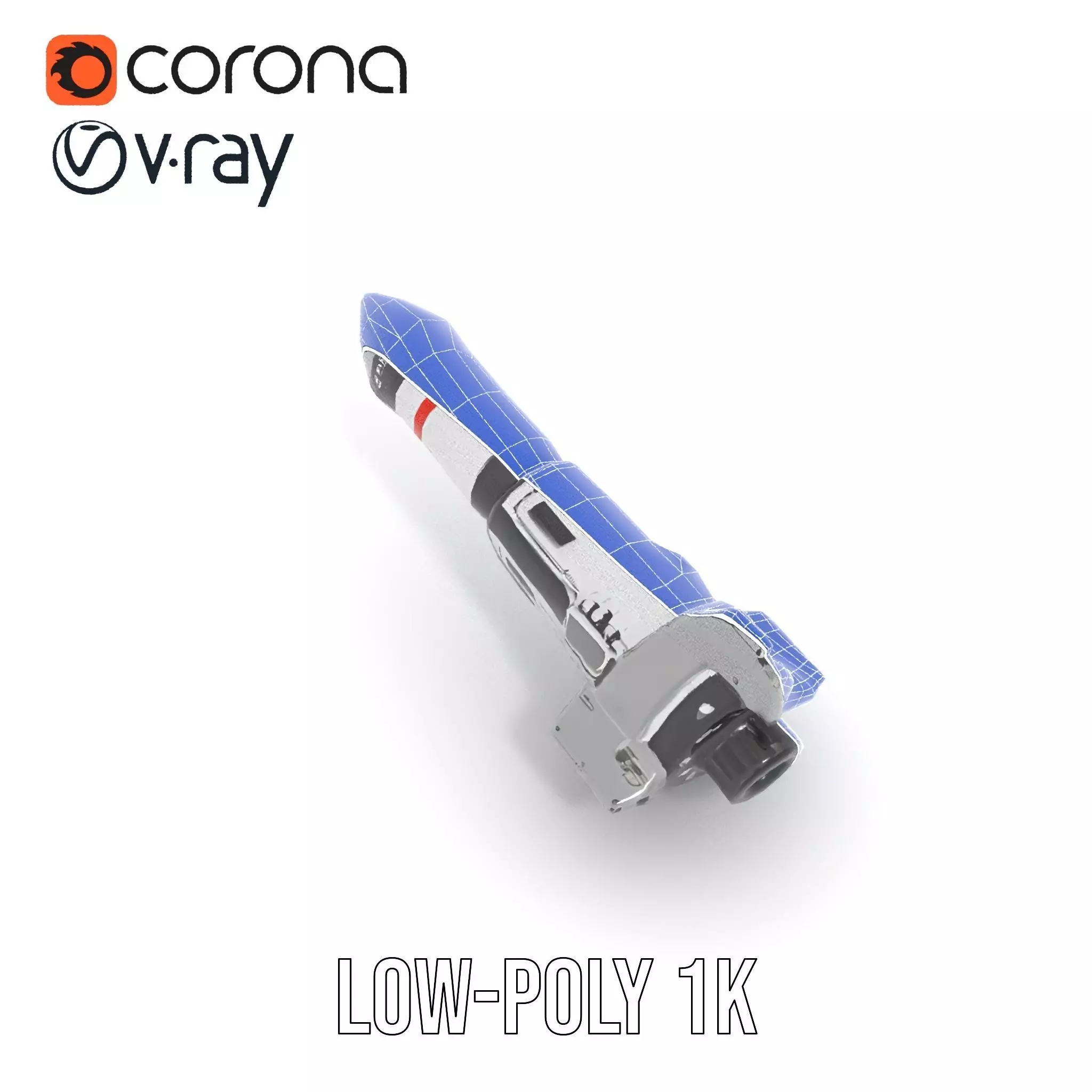 Futuristic Rocket Model Pack with Detailed Features Low-poly 3D model_15