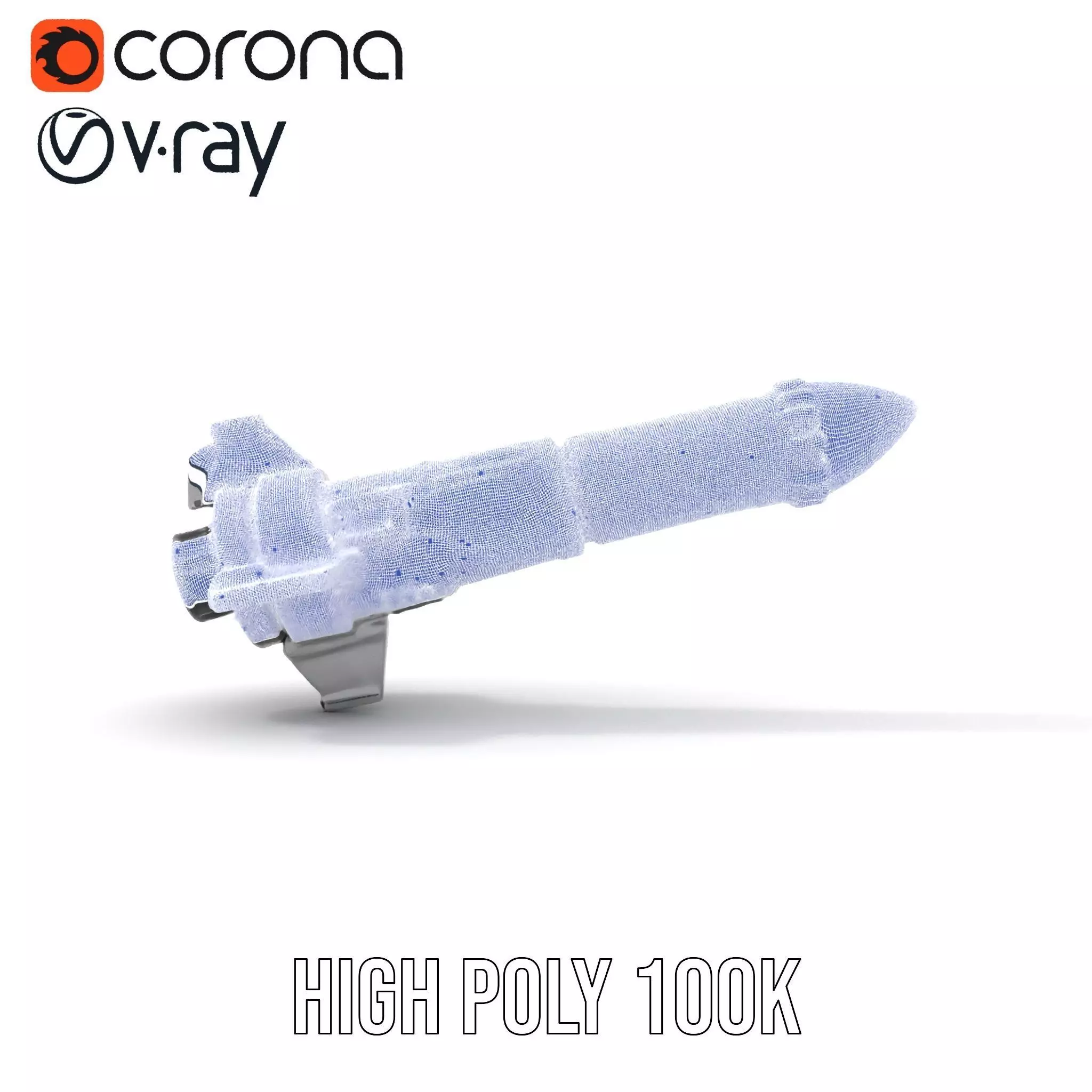 Futuristic Rocket Model Pack with Detailed Features Low-poly 3D model_32