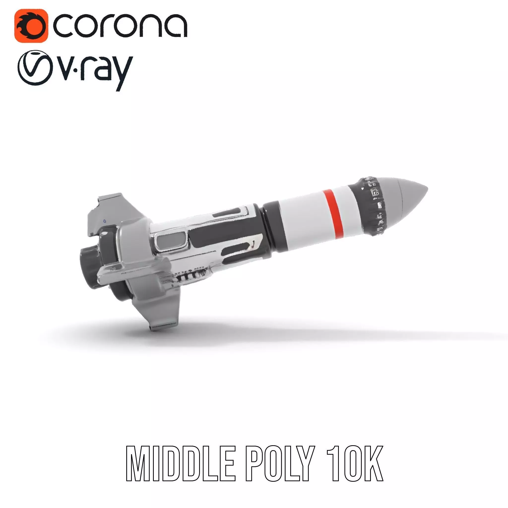 Futuristic Rocket Model Pack with Detailed Features Low-poly 3D model_5