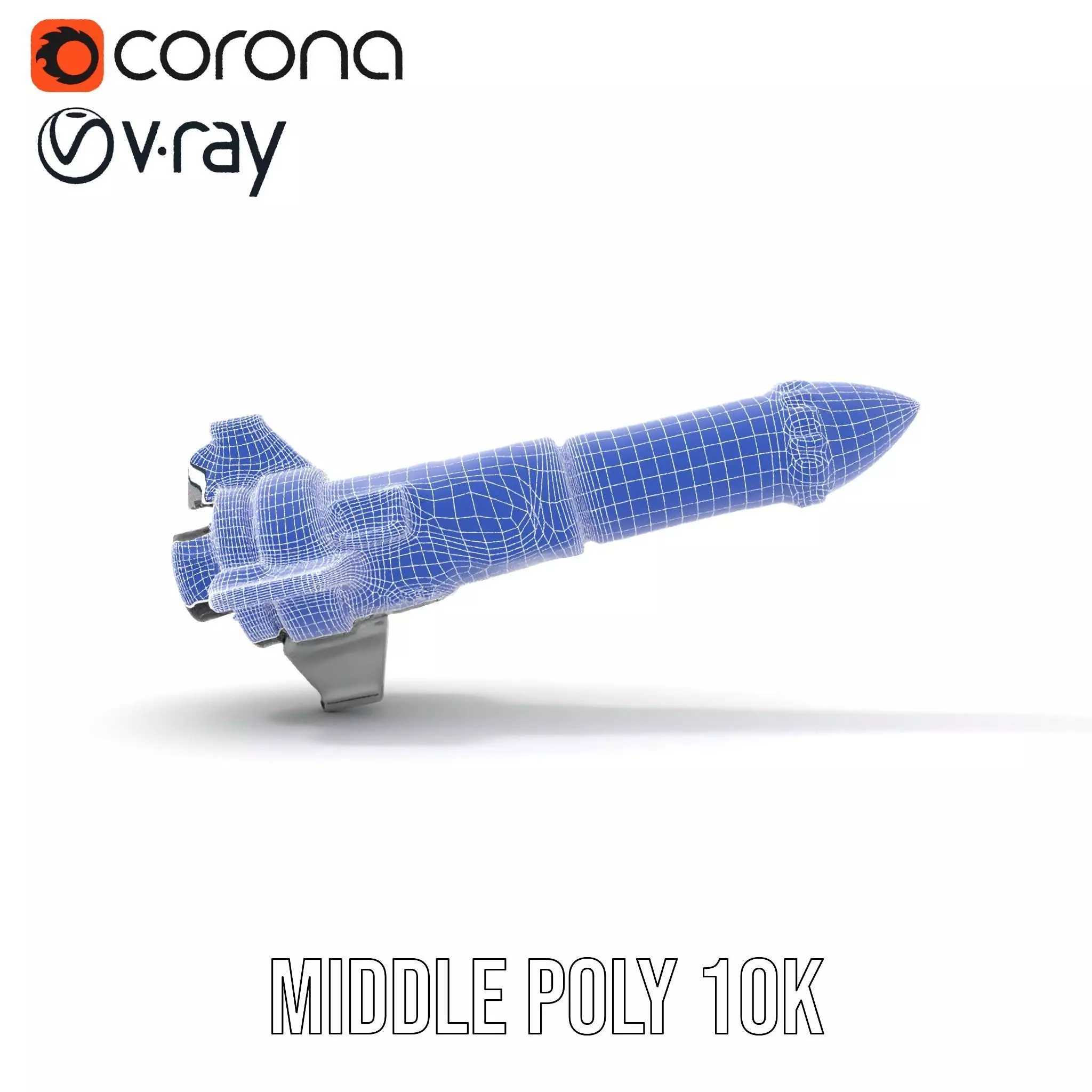 Futuristic Rocket Model Pack with Detailed Features Low-poly 3D model_9