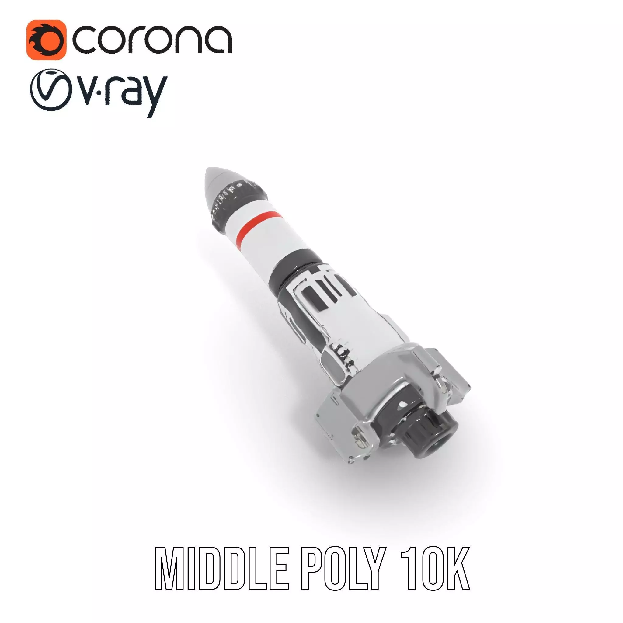 Futuristic Rocket Model Pack with Detailed Features Low-poly 3D model_23