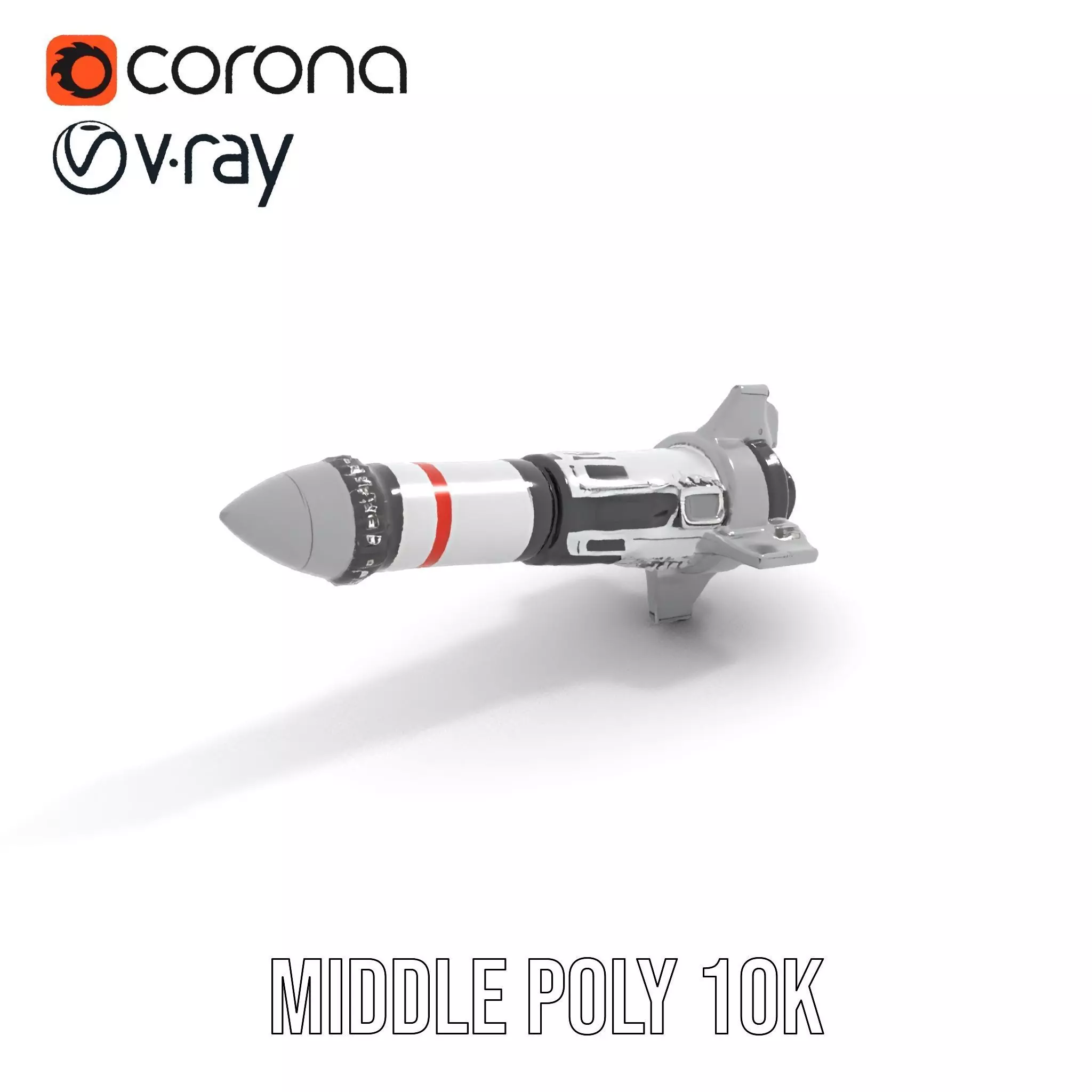 Futuristic Rocket Model Pack with Detailed Features Low-poly 3D model_12
