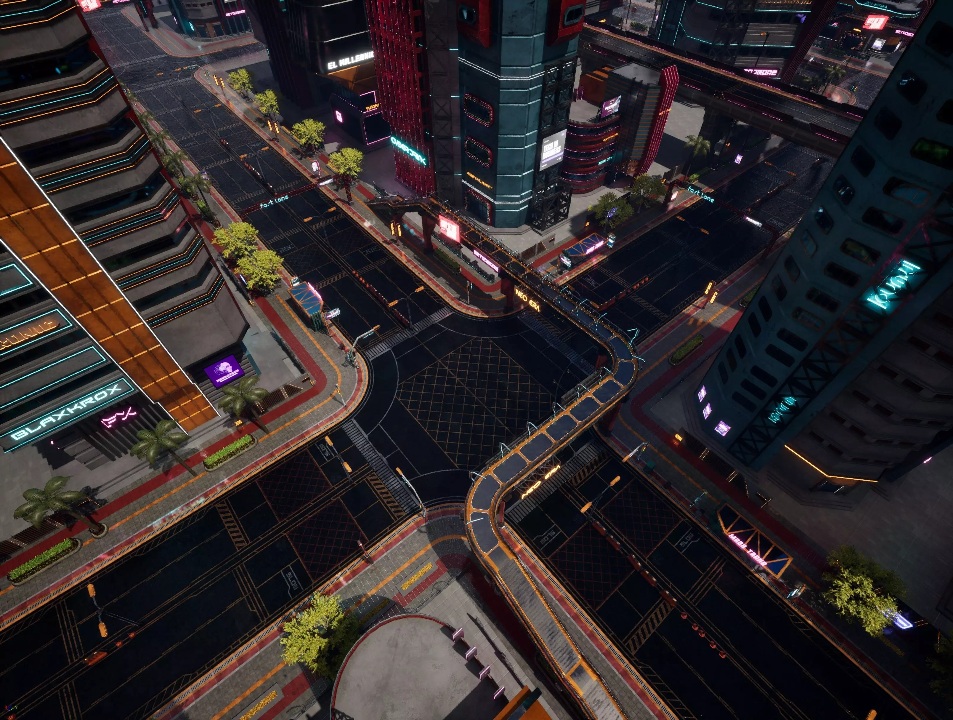 SCIFI CYBERPUNK FUTURISTIC NEON SKYSCRAPER 10 Low-poly 3D model_16